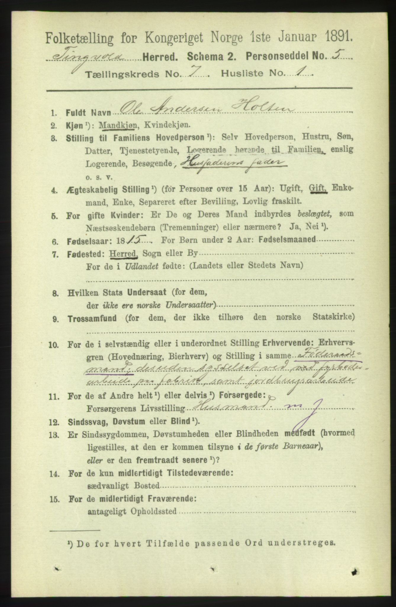 RA, 1891 census for 1560 Tingvoll, 1891, p. 2906