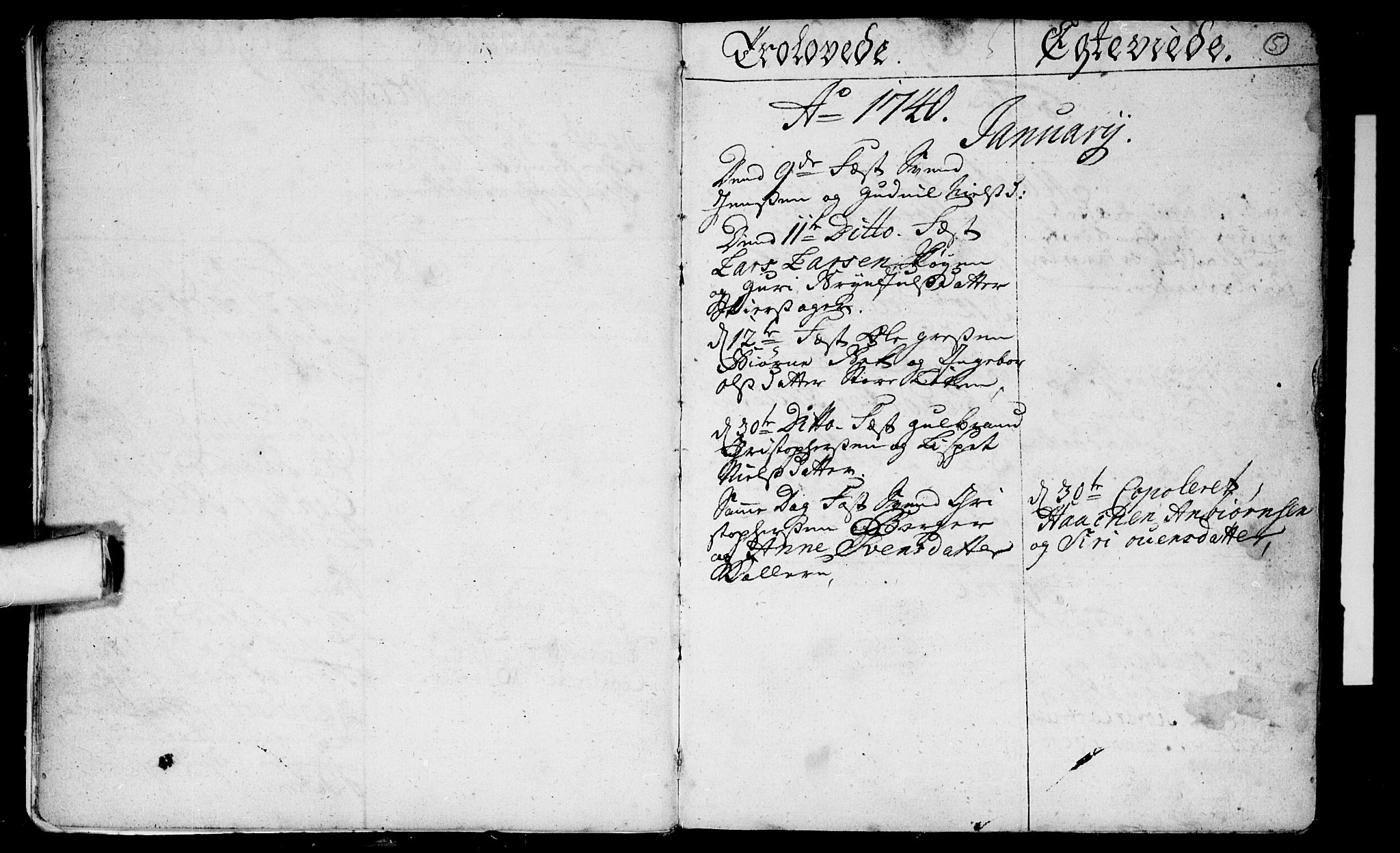 Spydeberg prestekontor Kirkebøker, AV/SAO-A-10924/F/Fa/L0002: Parish register (official) no. I 2, 1739-1780, p. 5