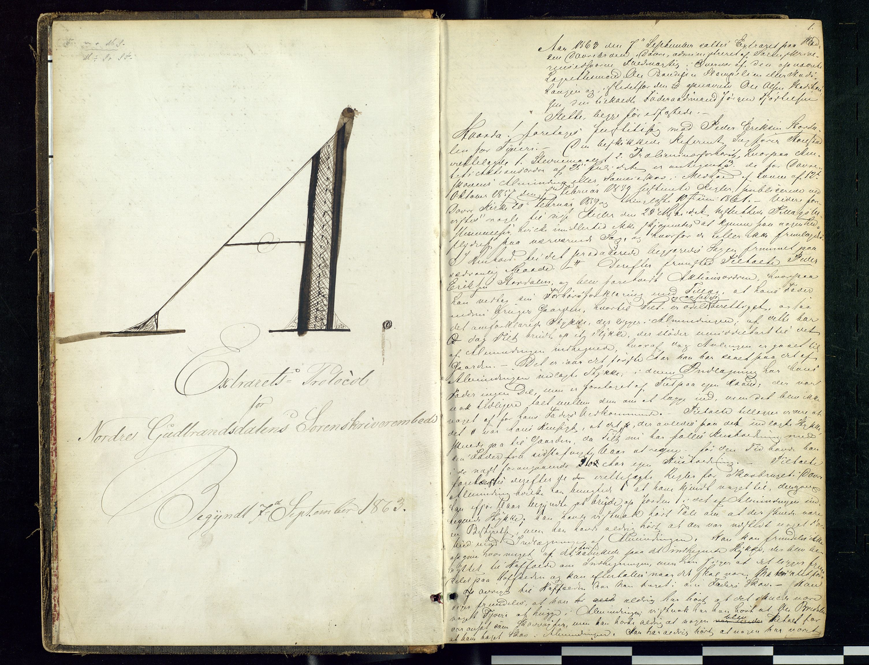 Nord-Gudbrandsdal tingrett, AV/SAH-TING-002/G/Gc/Gca/L0010: Ekstrarettsprotokoll, 1863-1869, p. 1