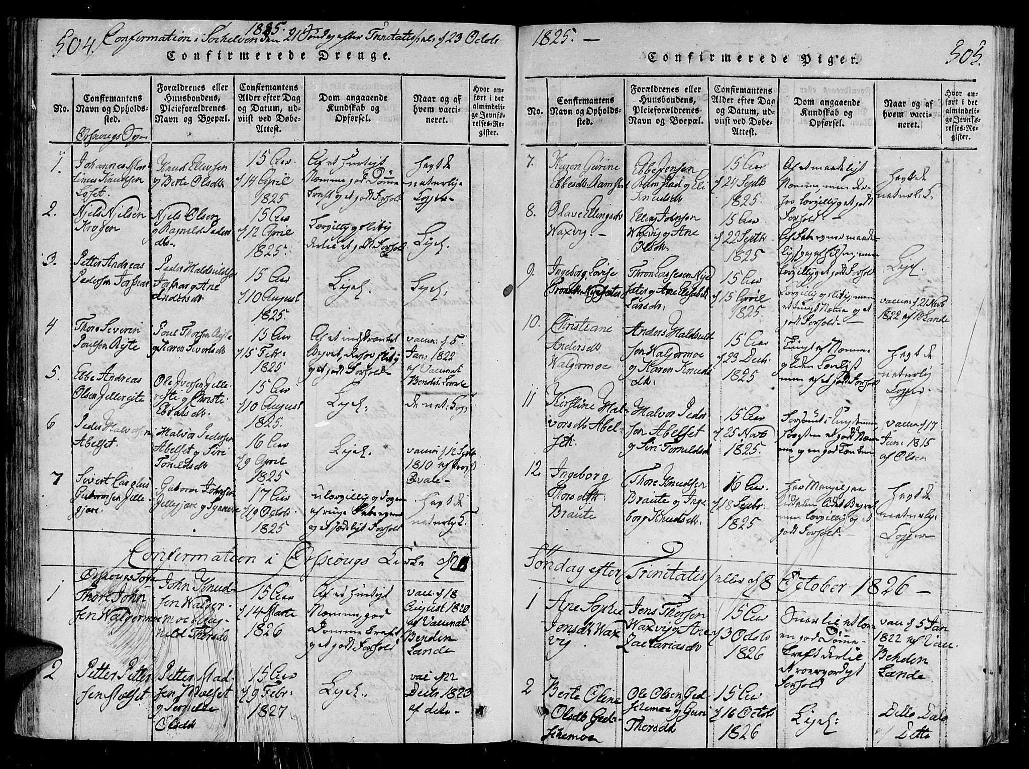 Ministerialprotokoller, klokkerbøker og fødselsregistre - Møre og Romsdal, SAT/A-1454/522/L0310: Parish register (official) no. 522A05, 1816-1832, p. 504-505