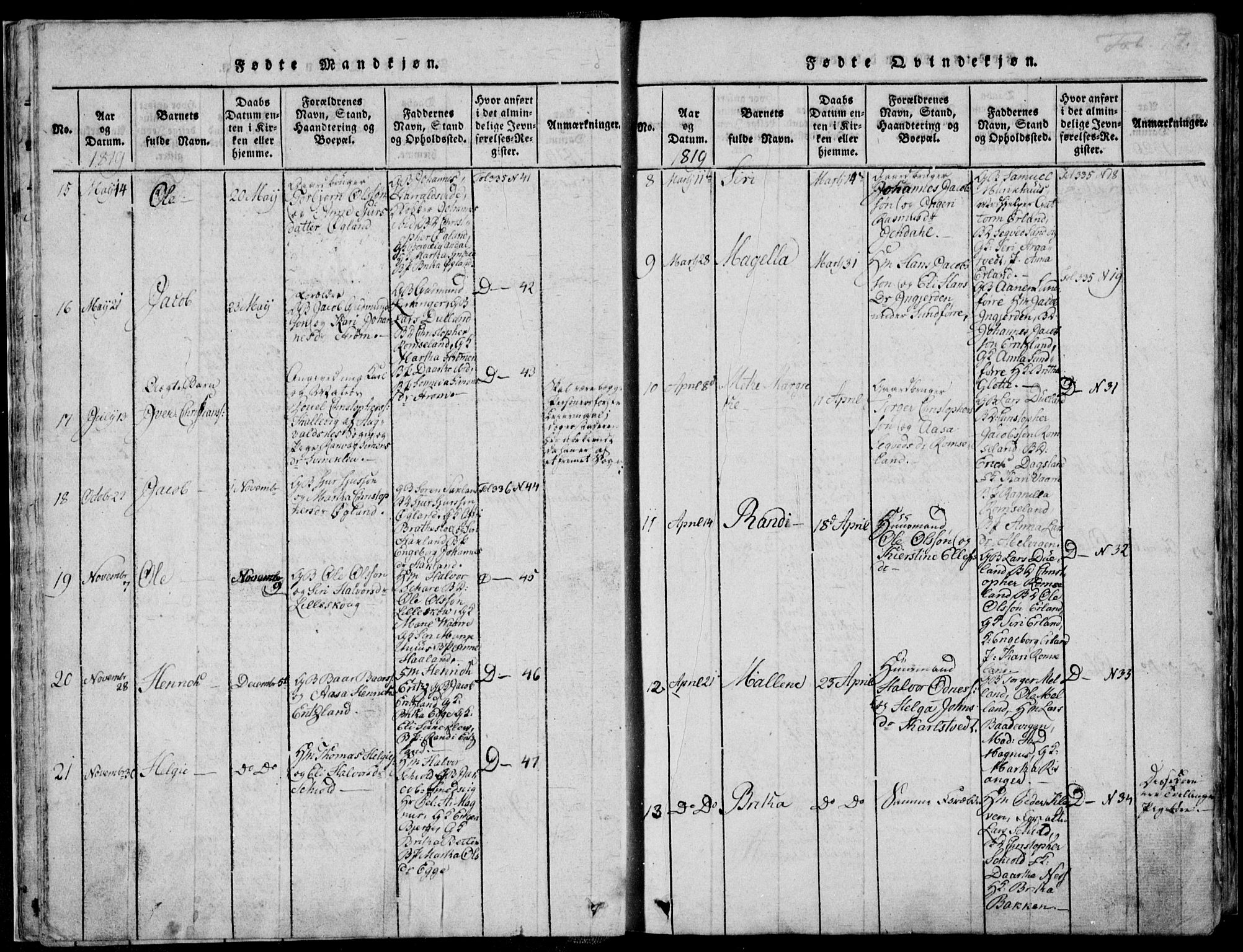 Skjold sokneprestkontor, AV/SAST-A-101847/H/Ha/Haa/L0003: Parish register (official) no. A 3, 1815-1835, p. 17