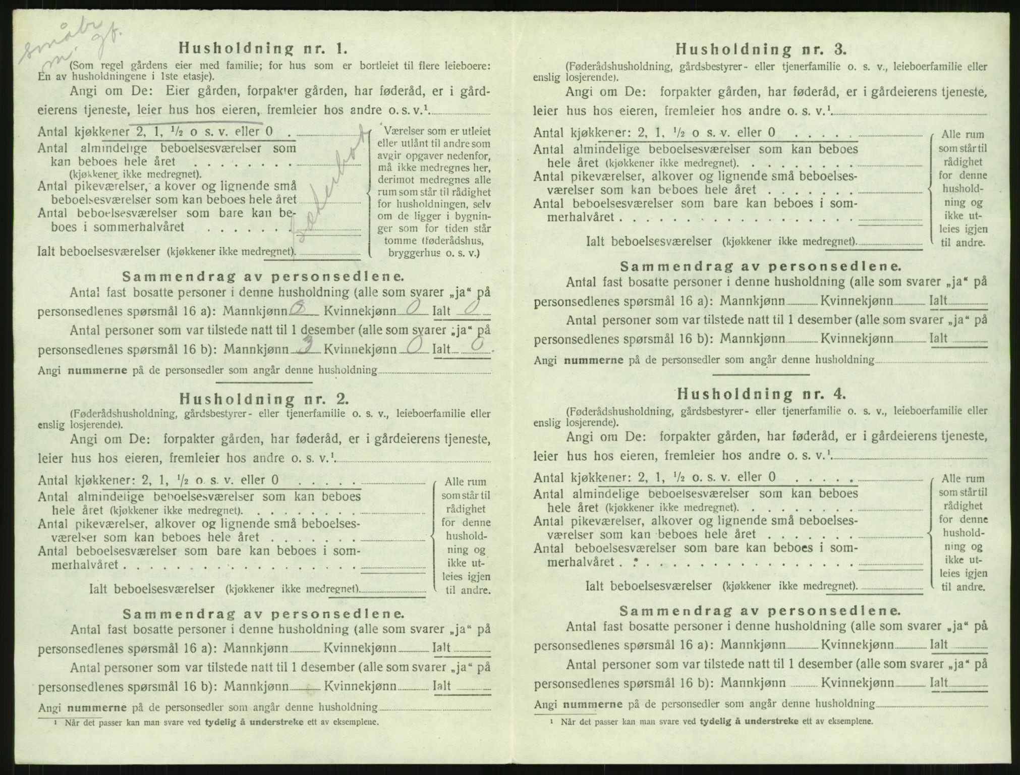 SAT, 1920 census for Aure, 1920, p. 317