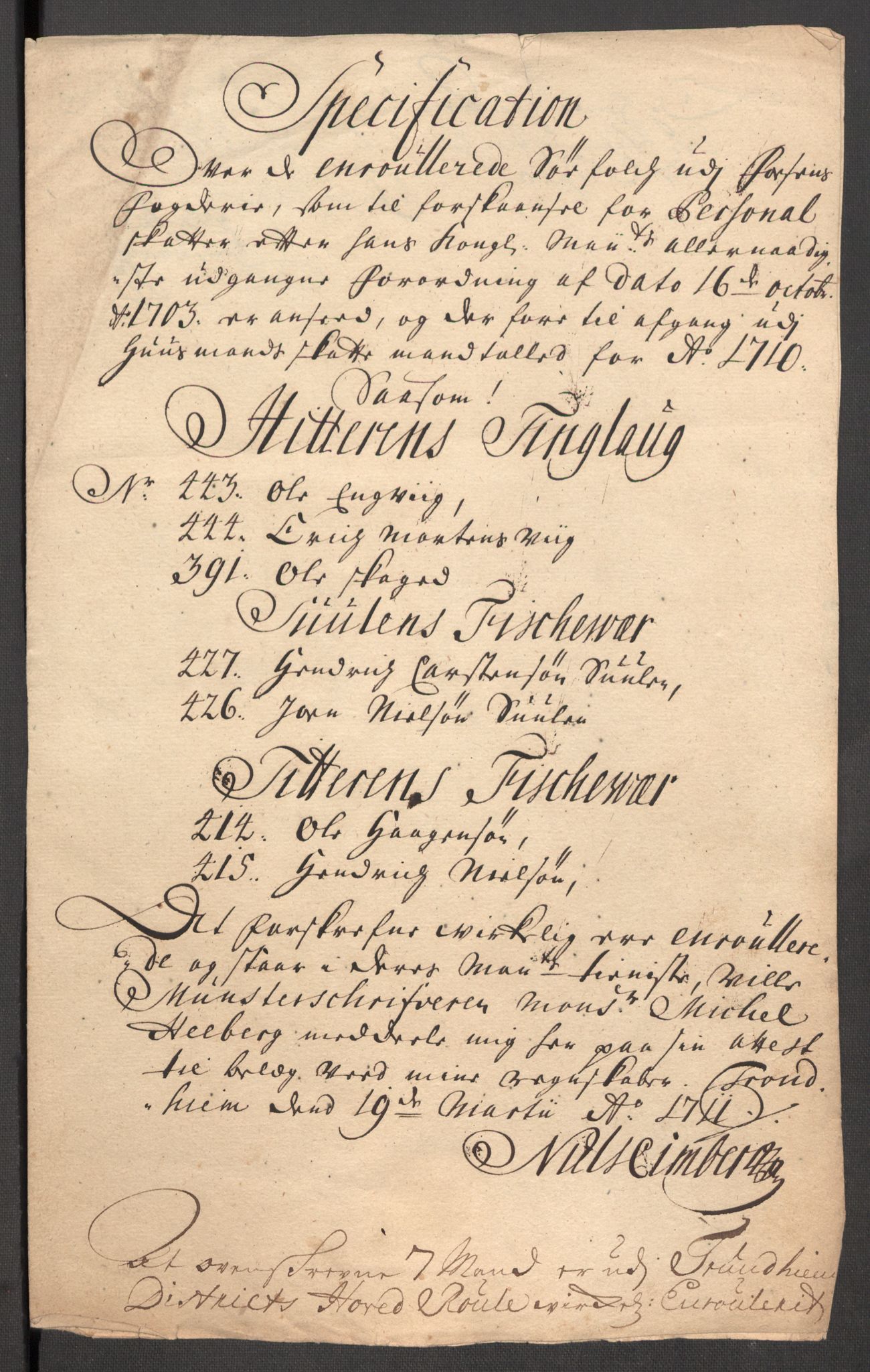 Rentekammeret inntil 1814, Reviderte regnskaper, Fogderegnskap, AV/RA-EA-4092/R57/L3859: Fogderegnskap Fosen, 1710, p. 188