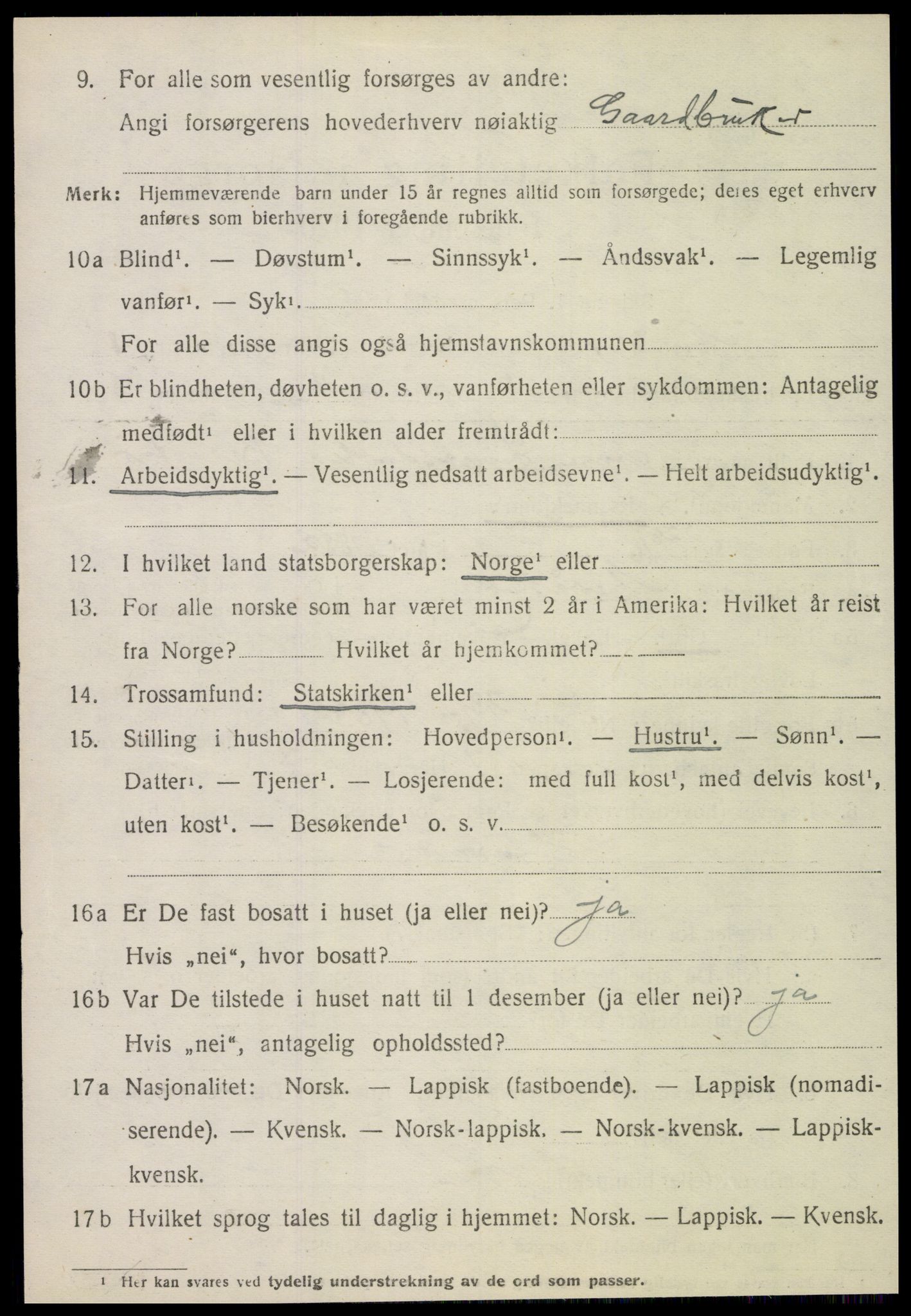 SAT, 1920 census for Meråker, 1920, p. 5977