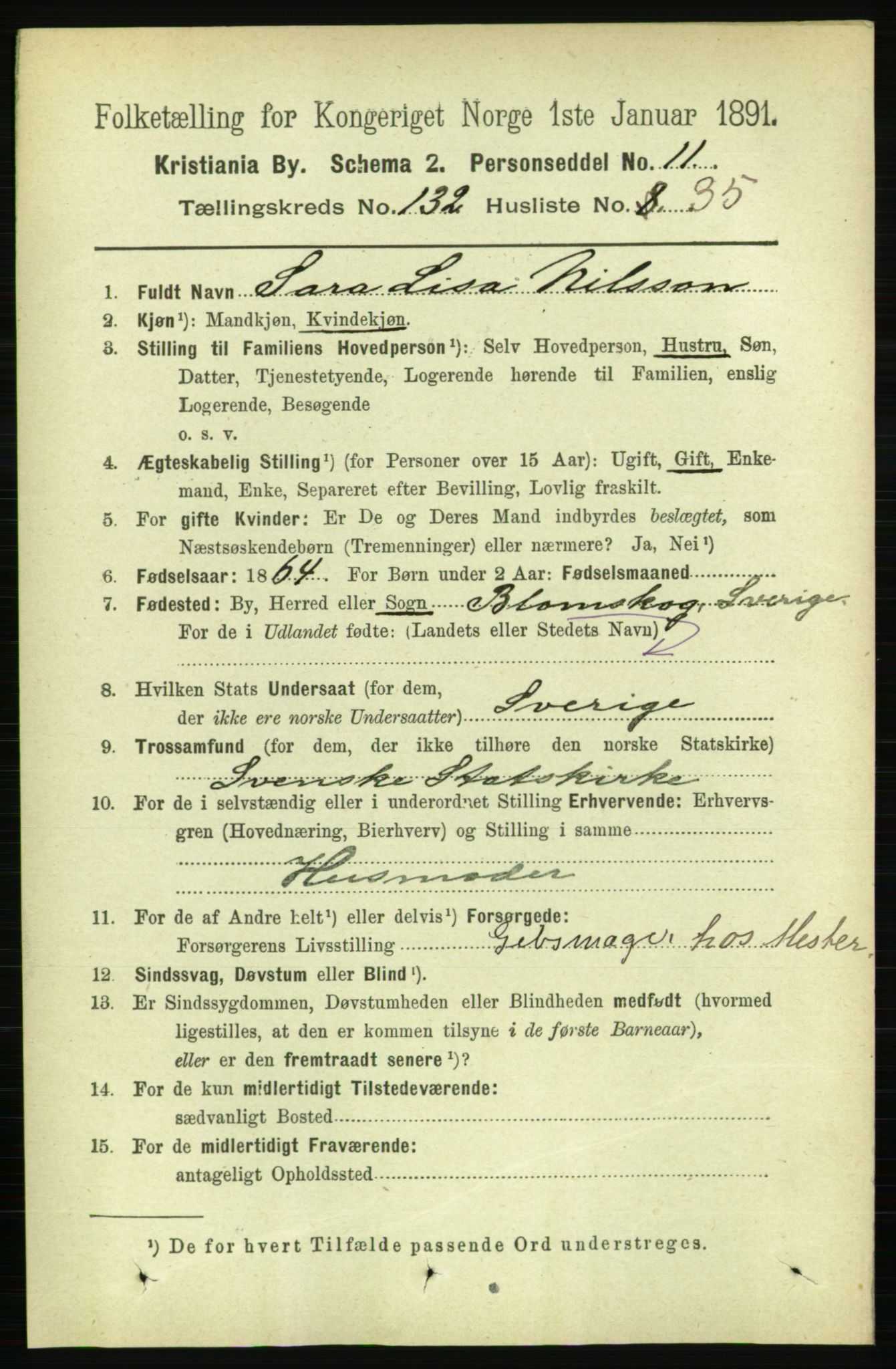 RA, 1891 census for 0301 Kristiania, 1891, p. 71955