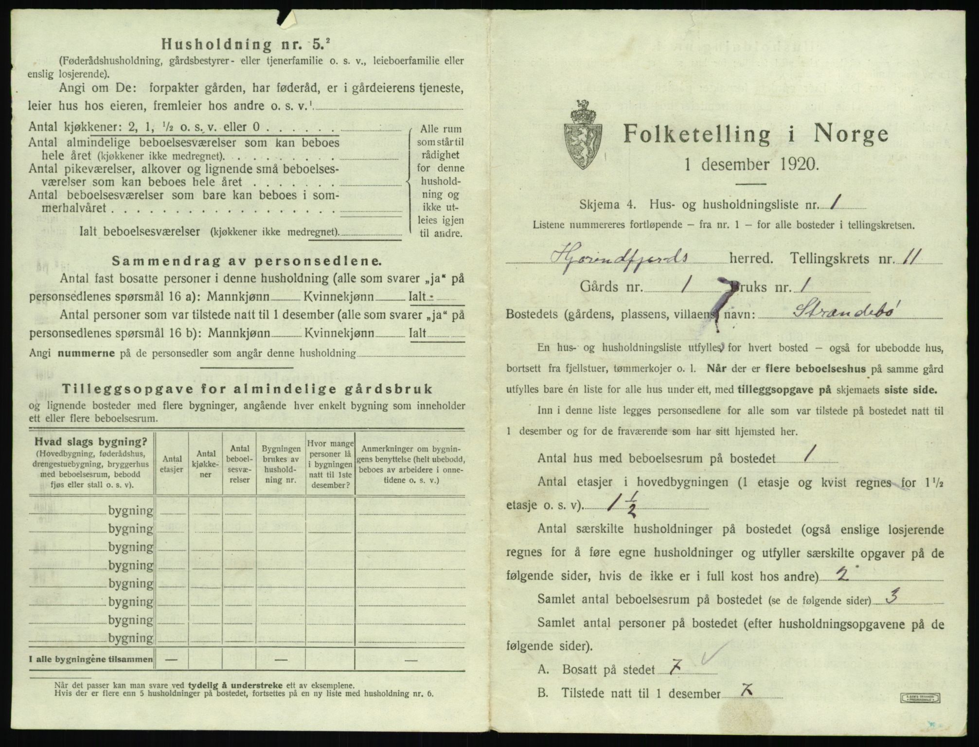 SAT, 1920 census for Hjørundfjord, 1920, p. 563