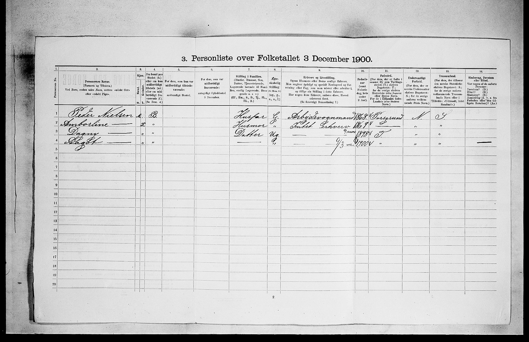 SAO, 1900 census for Kristiania, 1900, p. 588