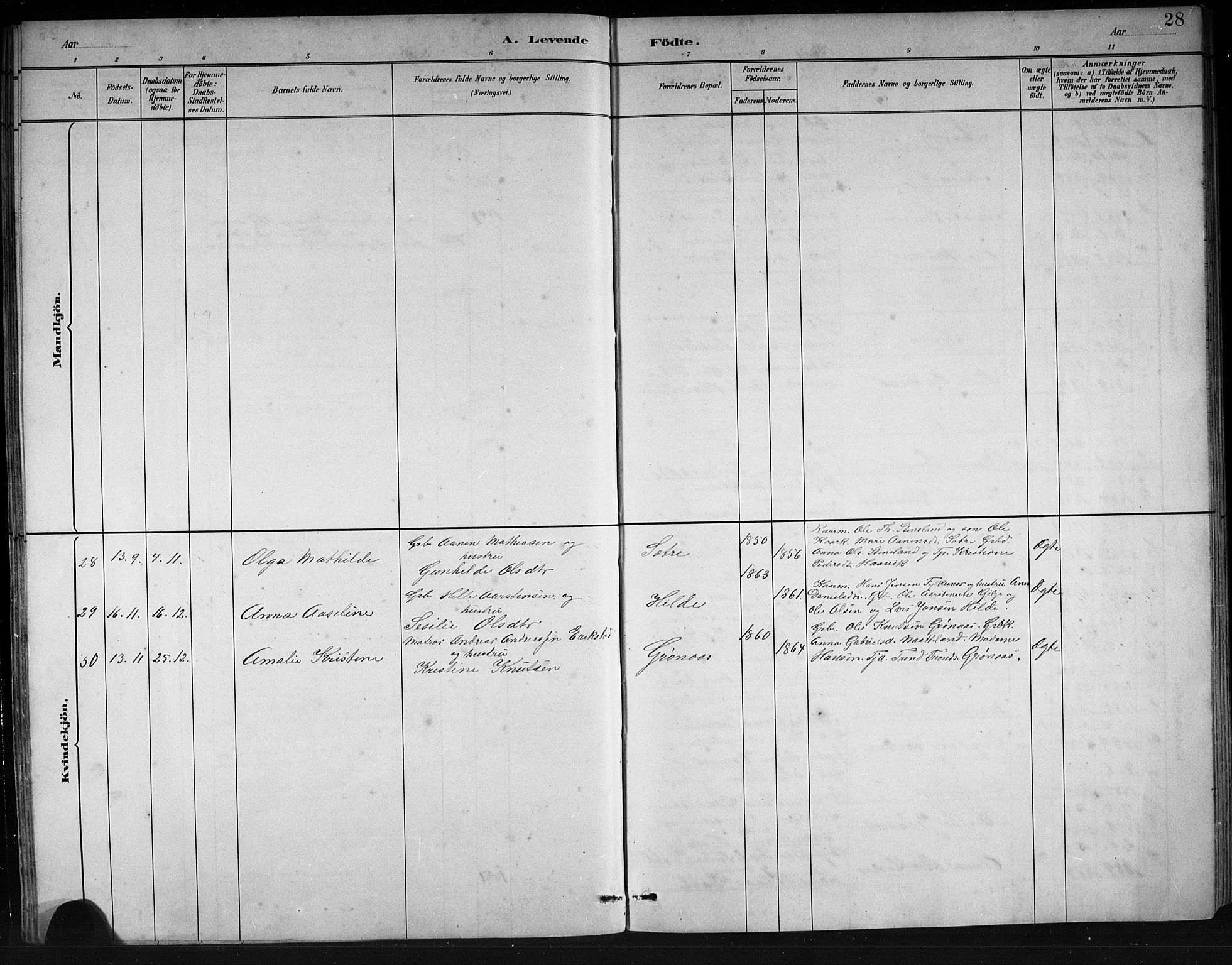 Finnås sokneprestembete, AV/SAB-A-99925/H/Ha/Hab/Haba/L0003: Parish register (copy) no. A 3, 1883-1900, p. 28