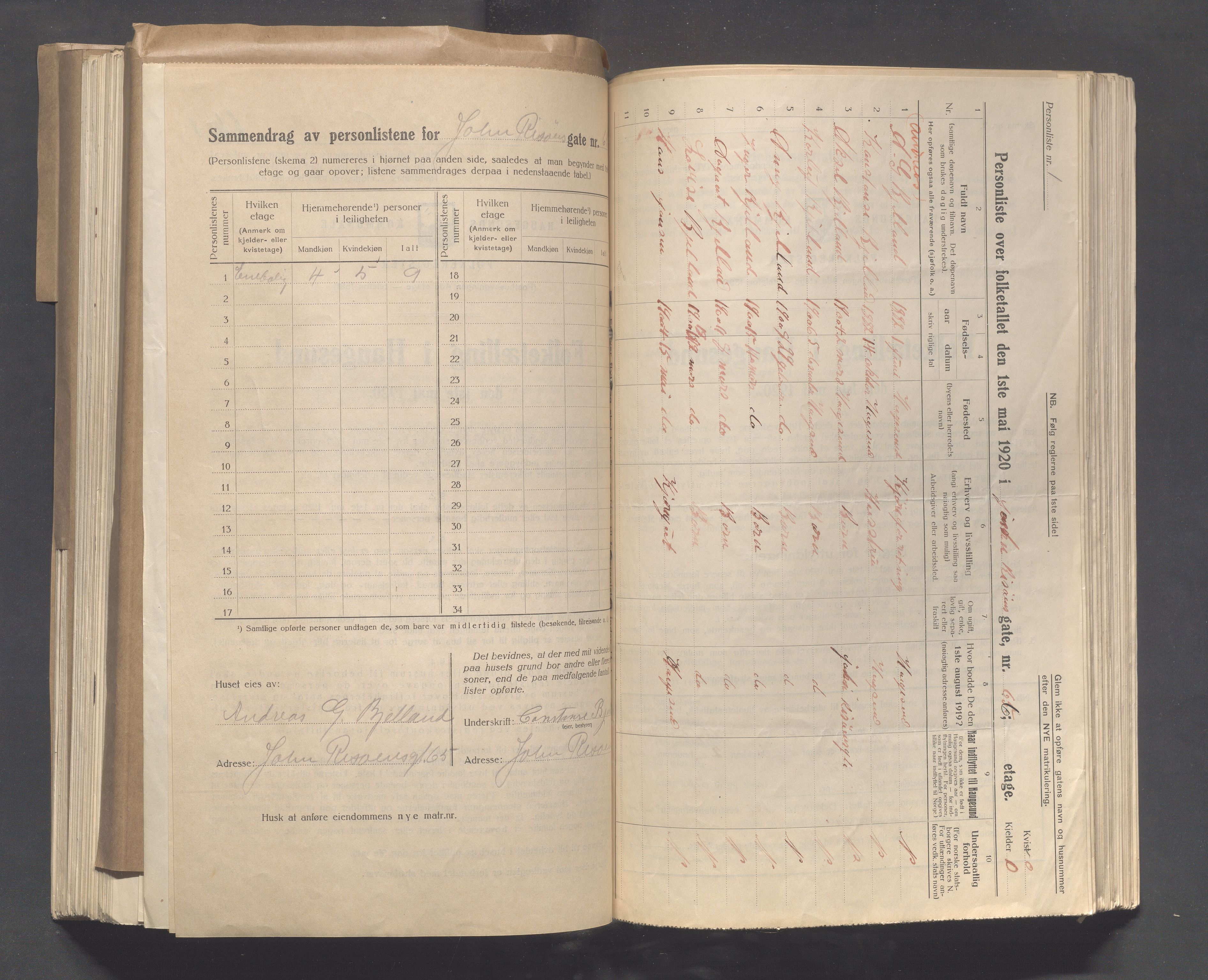 IKAR, Local census 1.5.1920 for Haugesund, 1920, p. 6571