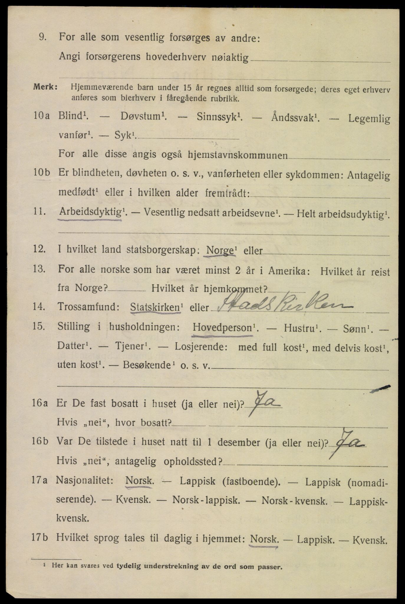 SAT, 1920 census for Bodø, 1920, p. 11098