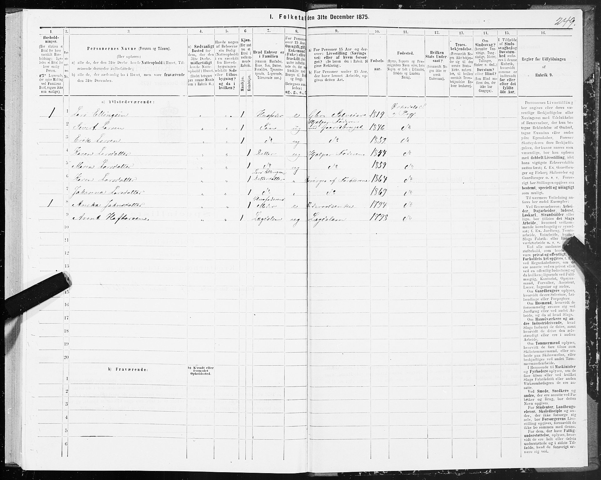 SAT, 1875 census for 1638P Orkdal, 1875, p. 5249