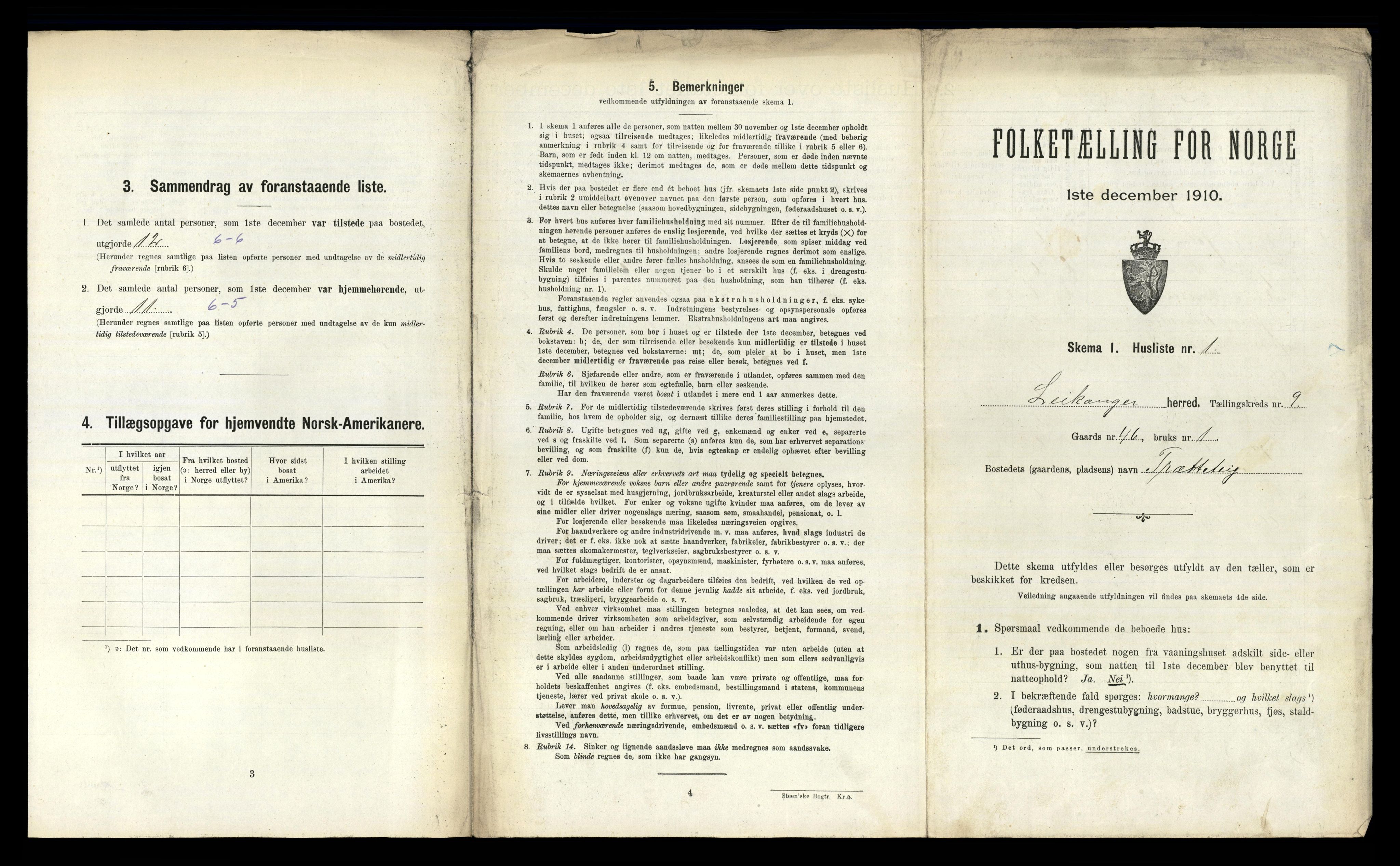 RA, 1910 census for Leikanger, 1910, p. 726