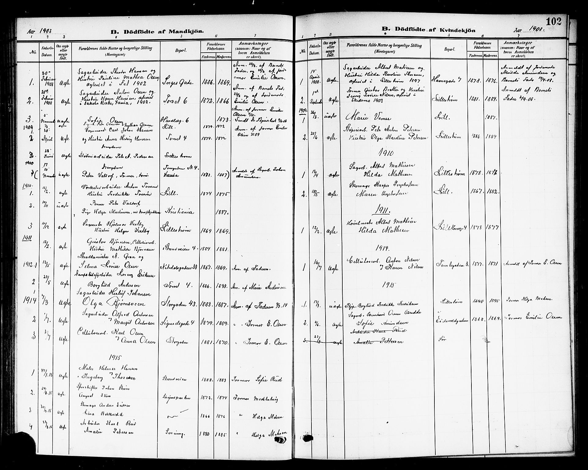 Skedsmo prestekontor Kirkebøker, SAO/A-10033a/G/Gc/L0001: Parish register (copy) no. III 1, 1908-1916, p. 102