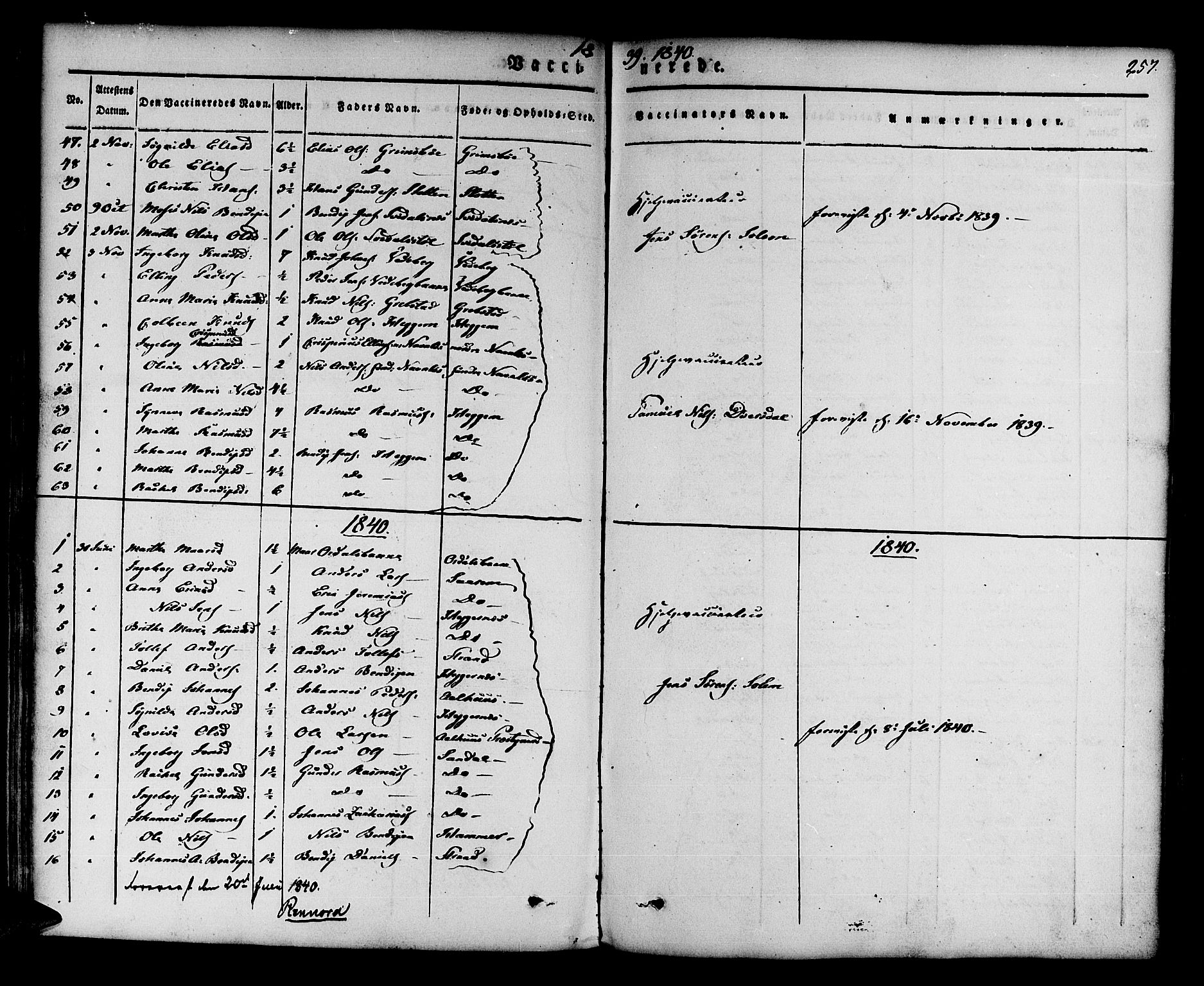 Jølster sokneprestembete, SAB/A-80701/H/Haa/Haaa/L0009: Parish register (official) no. A 9, 1833-1848, p. 257