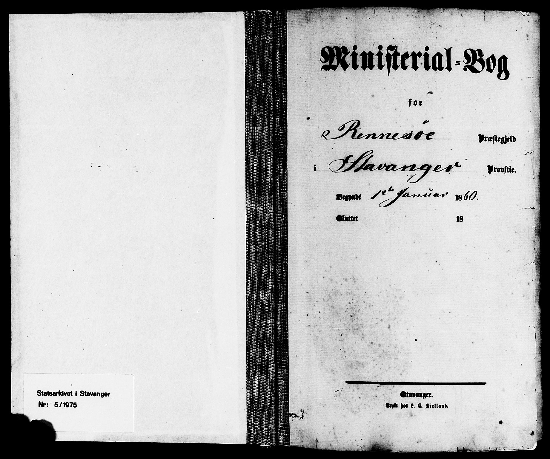 Rennesøy sokneprestkontor, SAST/A -101827/H/Ha/Haa/L0006: Parish register (official) no. A 6, 1860-1878