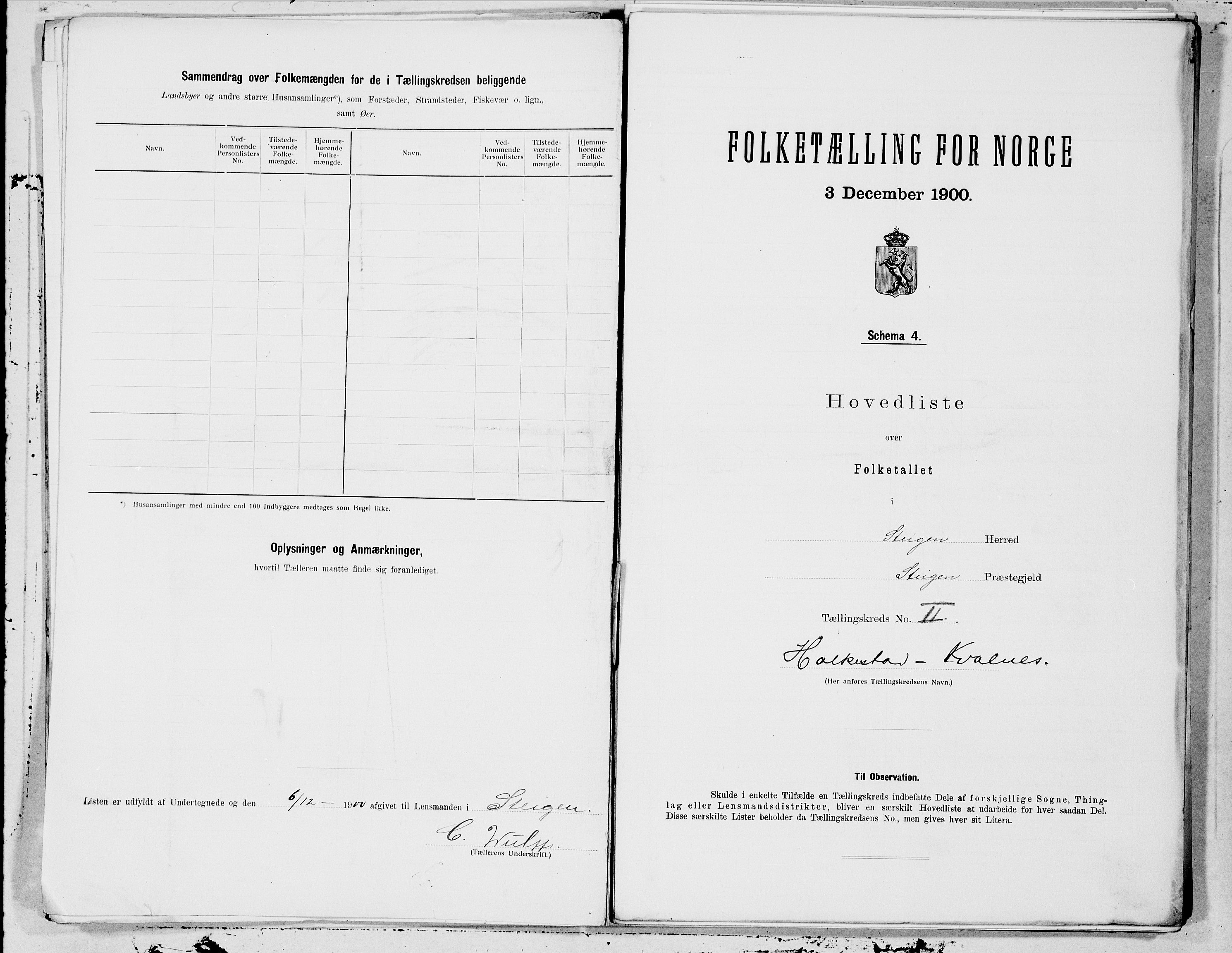 SAT, 1900 census for Steigen, 1900, p. 4