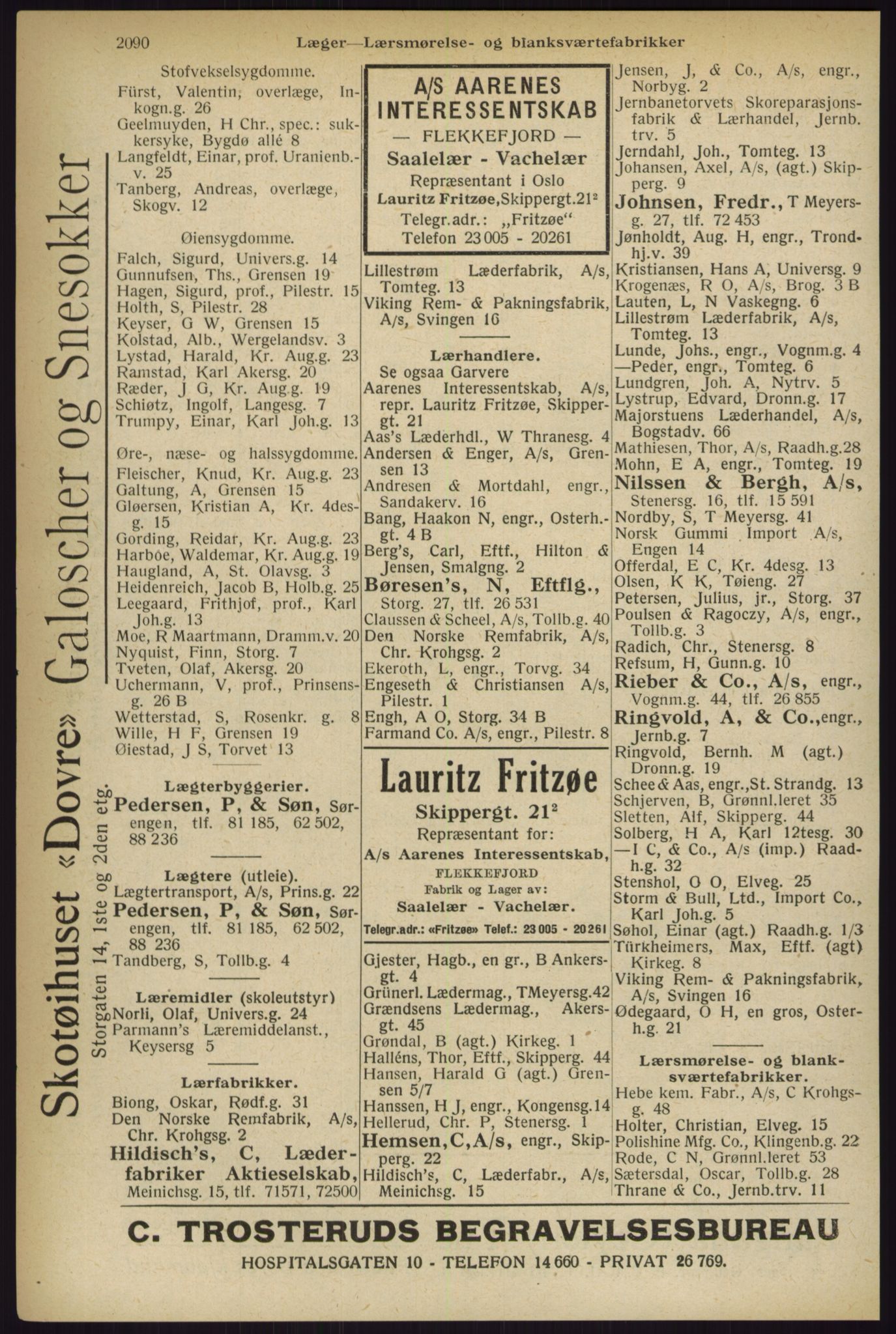 Kristiania/Oslo adressebok, PUBL/-, 1927, p. 2090