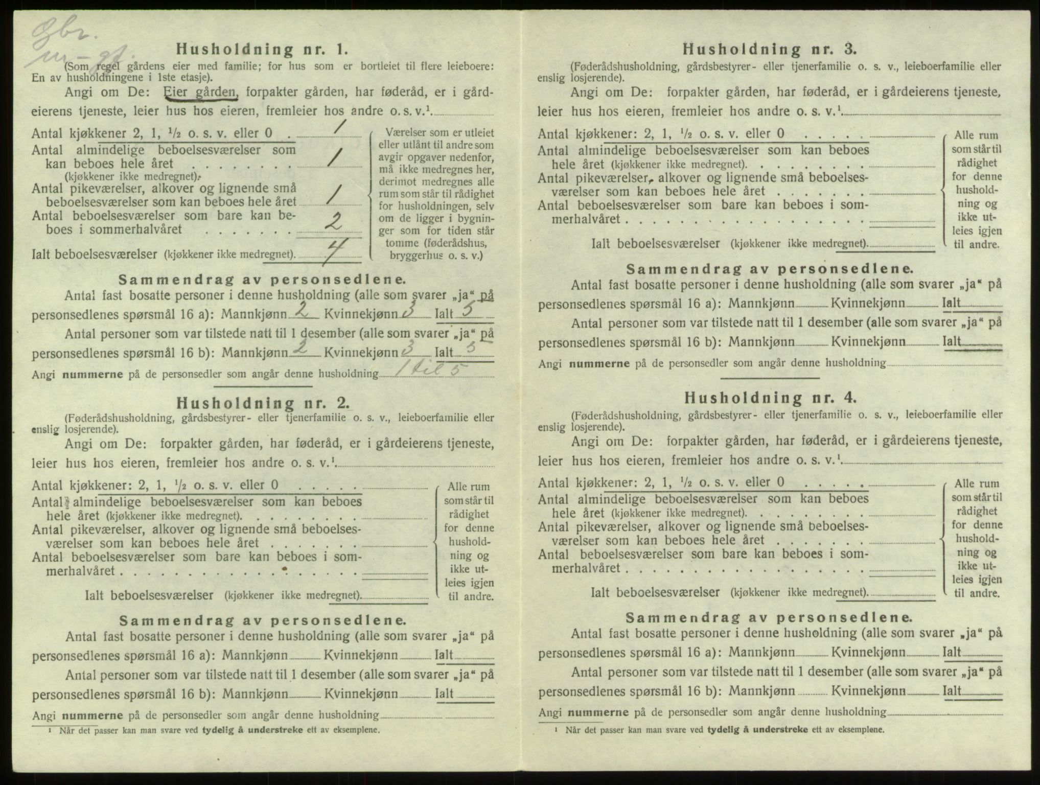 SAB, 1920 census for Innvik, 1920, p. 575