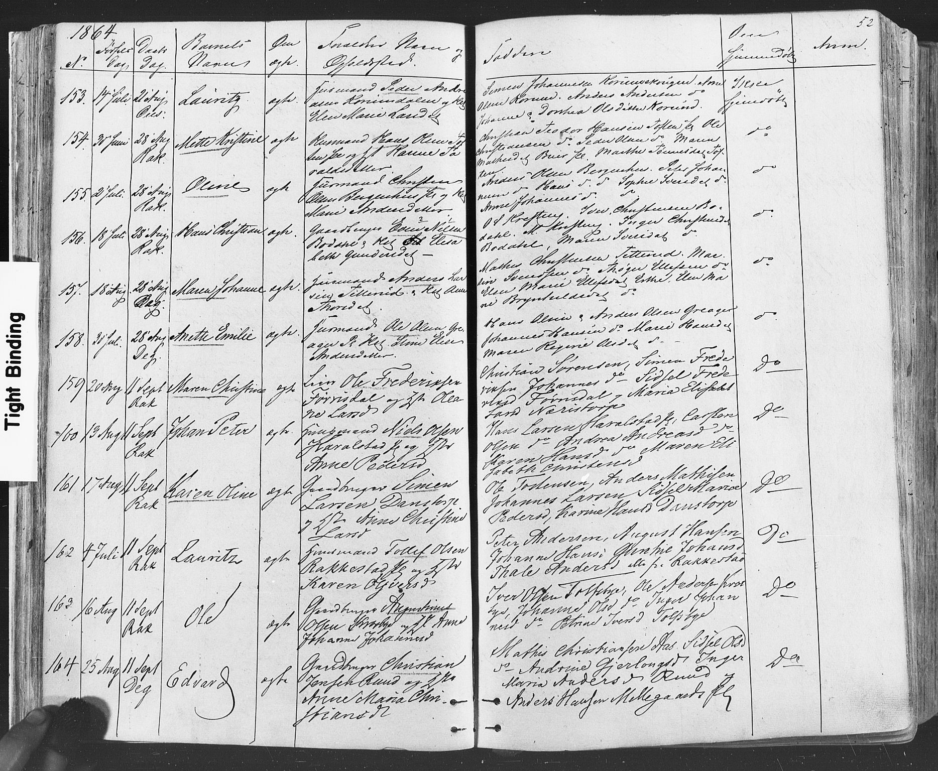 Rakkestad prestekontor Kirkebøker, AV/SAO-A-2008/F/Fa/L0011: Parish register (official) no. I 11, 1862-1877, p. 52