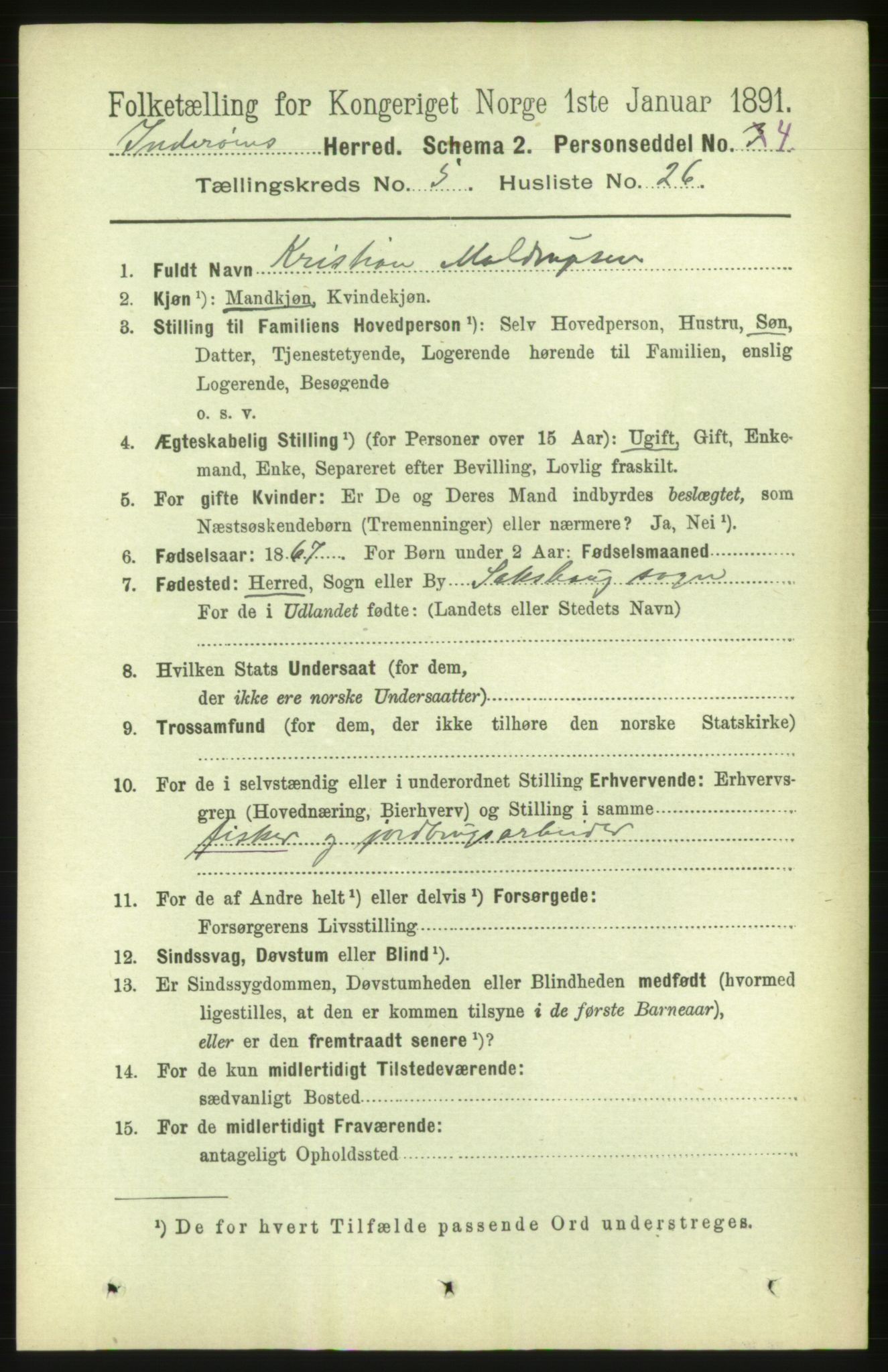 RA, 1891 census for 1729 Inderøy, 1891, p. 2906