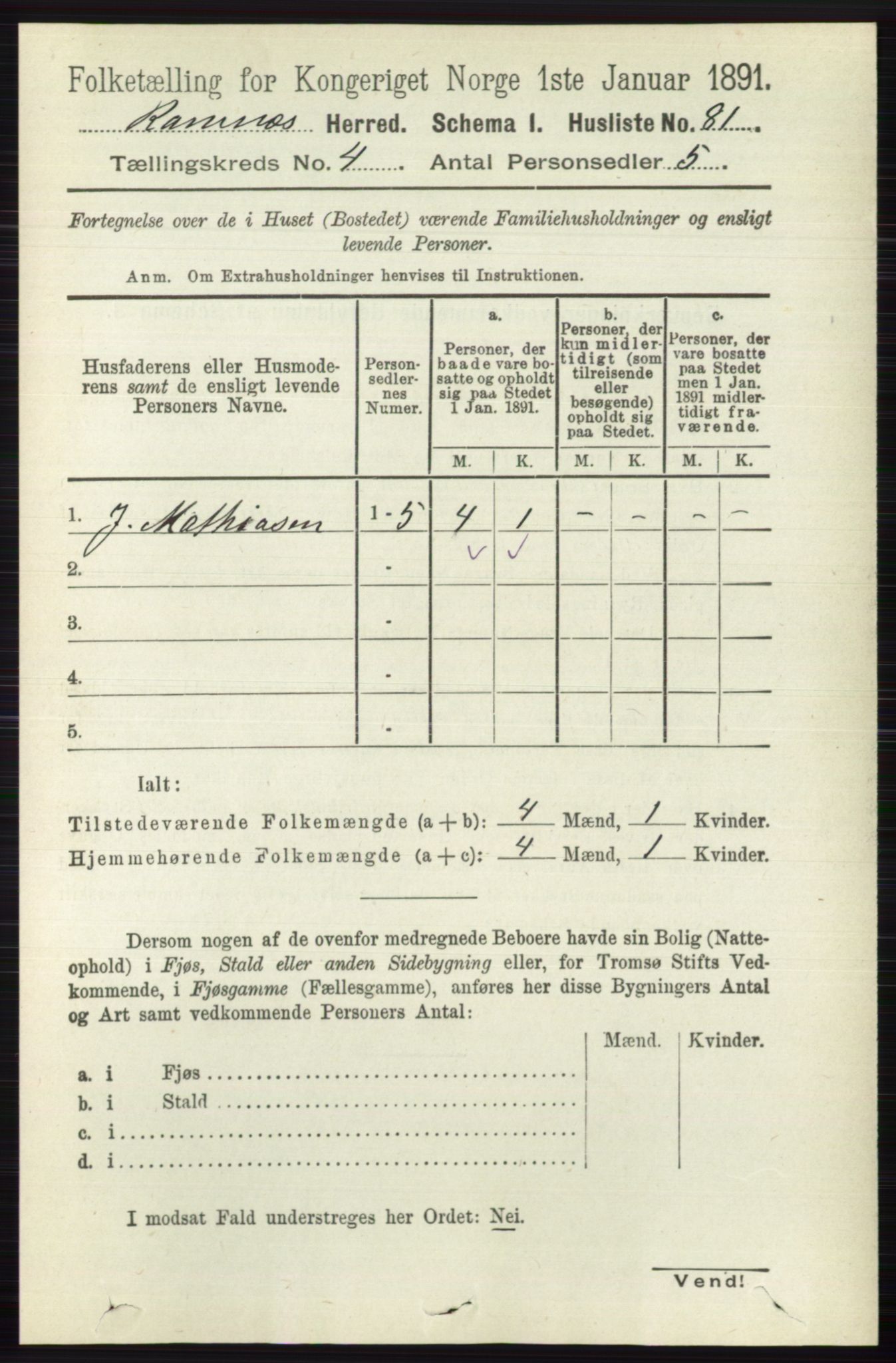 RA, 1891 census for 0718 Ramnes, 1891, p. 1941