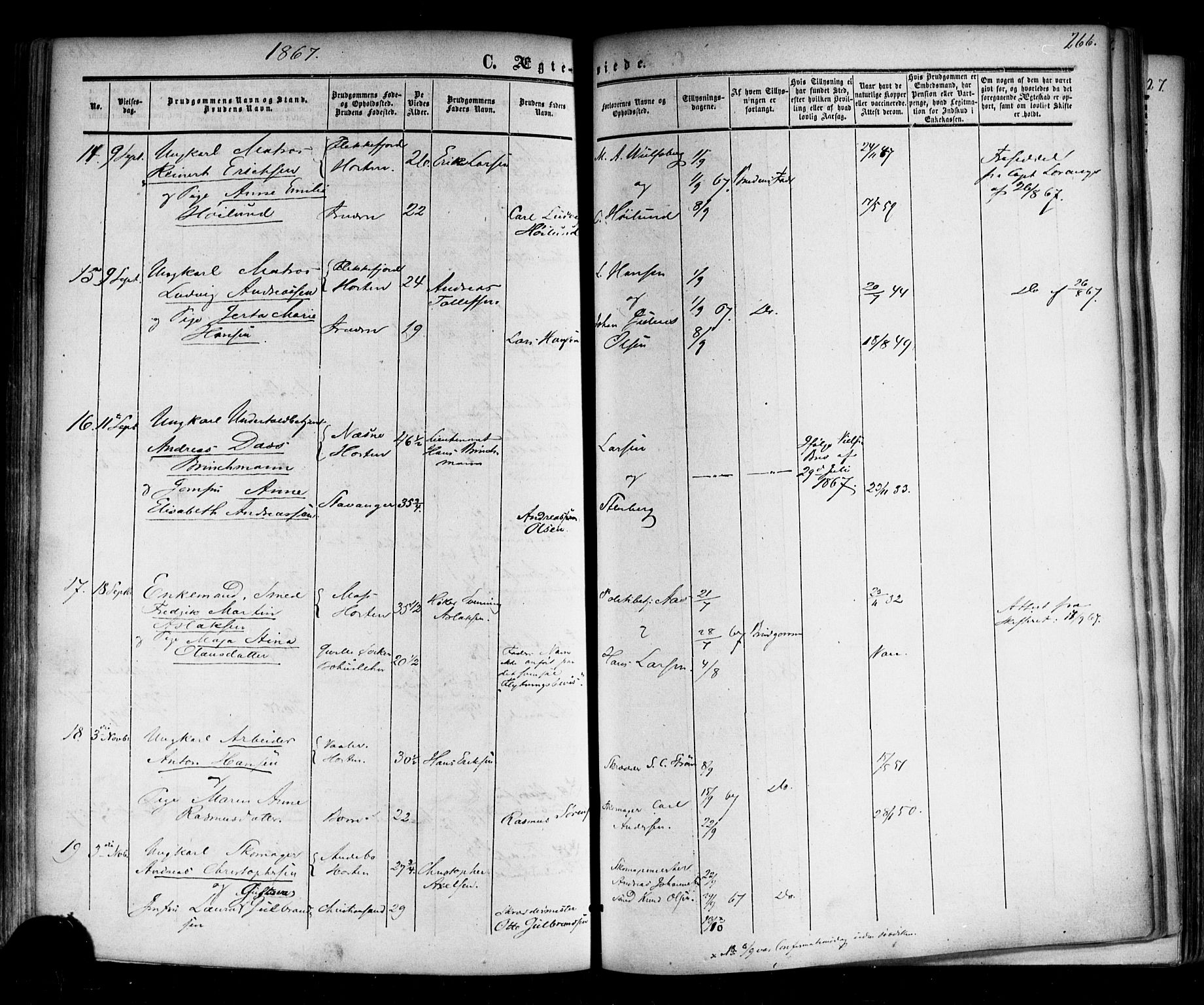 Horten kirkebøker, SAKO/A-348/F/Fa/L0001: Parish register (official) no. 1, 1855-1871, p. 266