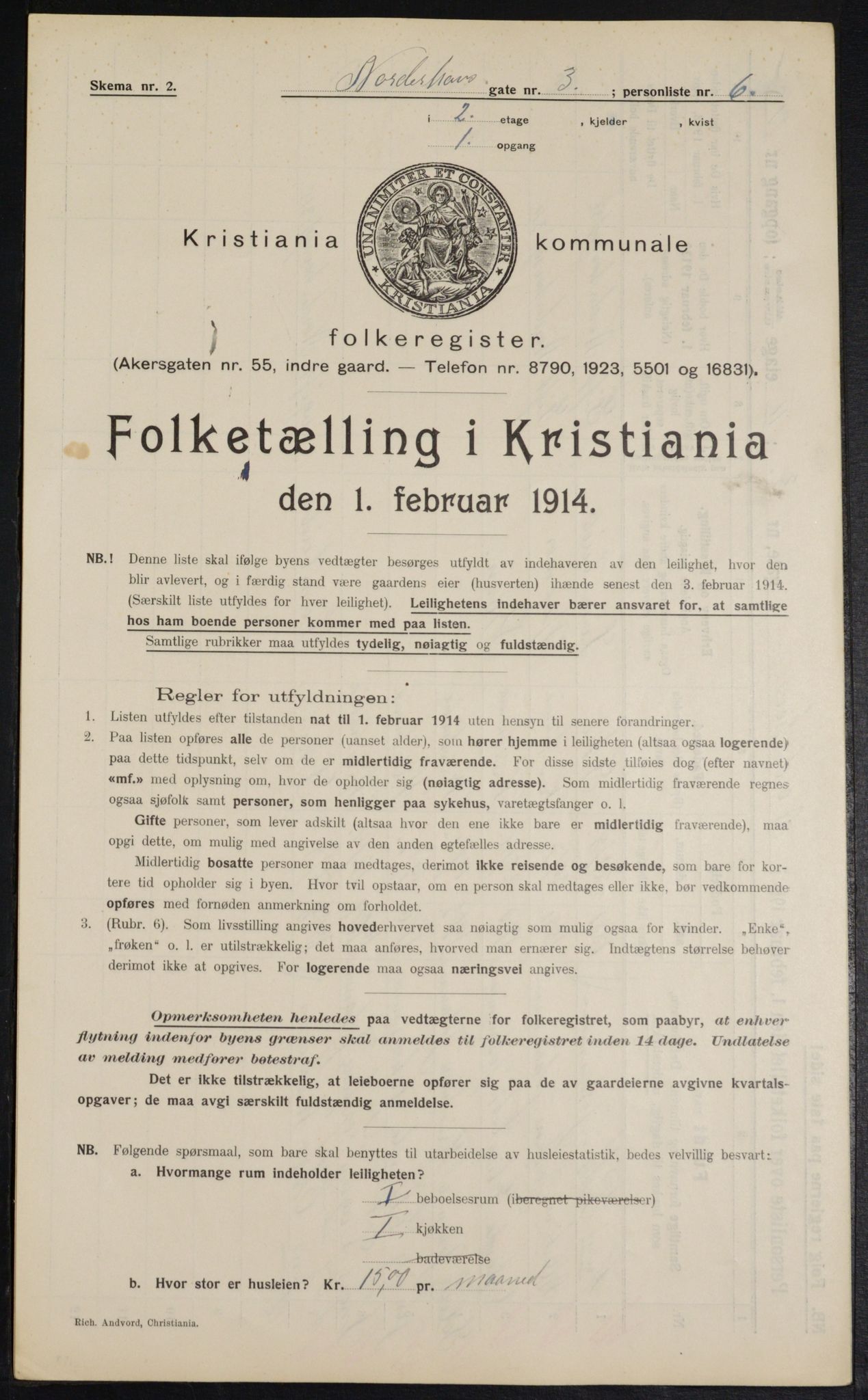 OBA, Municipal Census 1914 for Kristiania, 1914, p. 72427