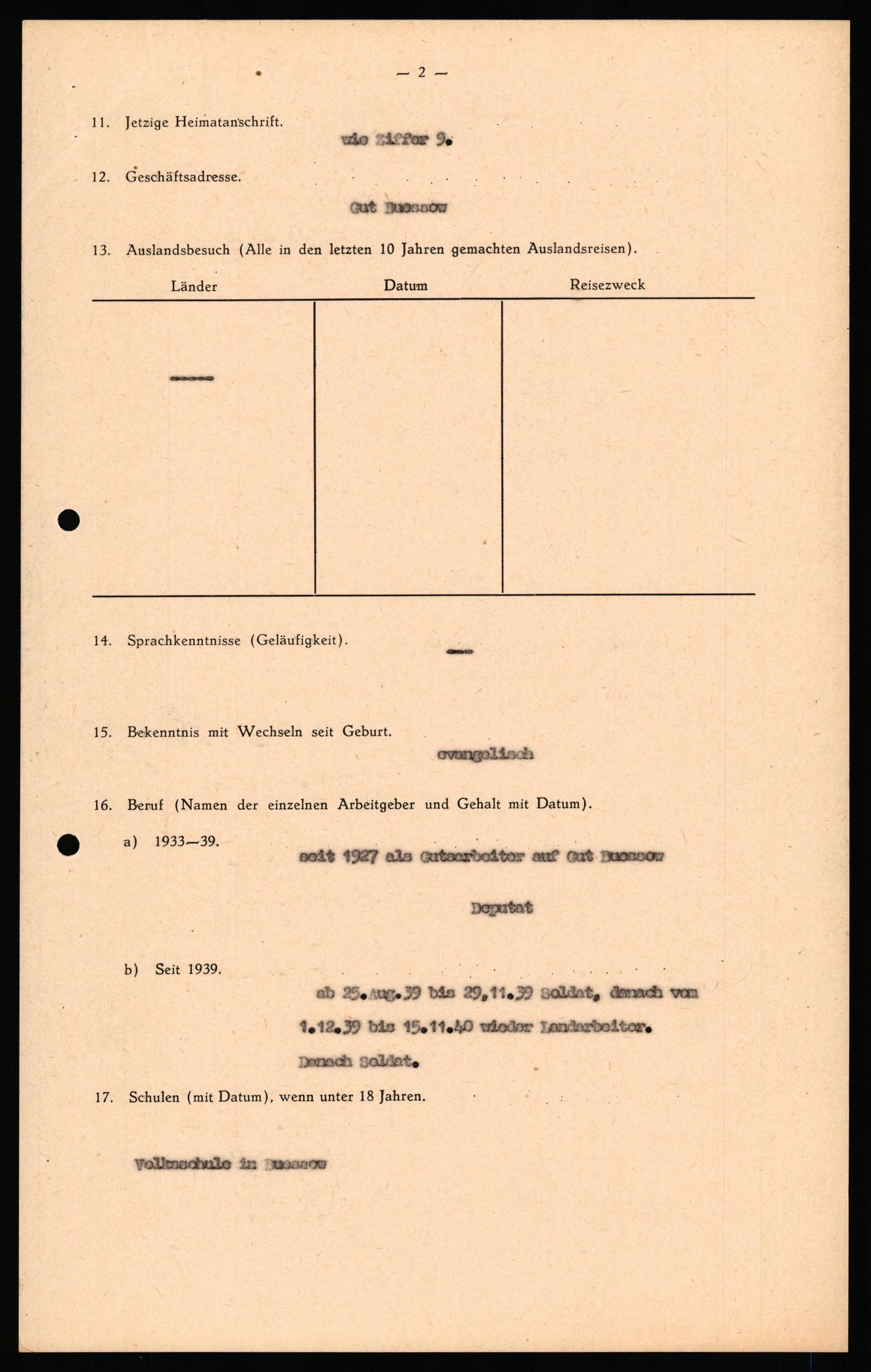 Forsvaret, Forsvarets overkommando II, AV/RA-RAFA-3915/D/Db/L0035: CI Questionaires. Tyske okkupasjonsstyrker i Norge. Tyskere., 1945-1946, p. 107