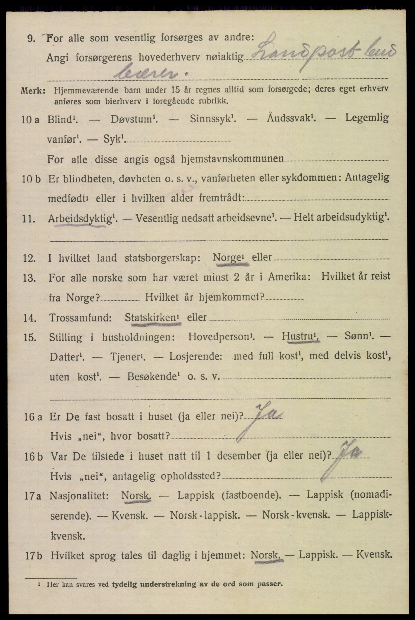 SAT, 1920 census for Hadsel, 1920, p. 22231