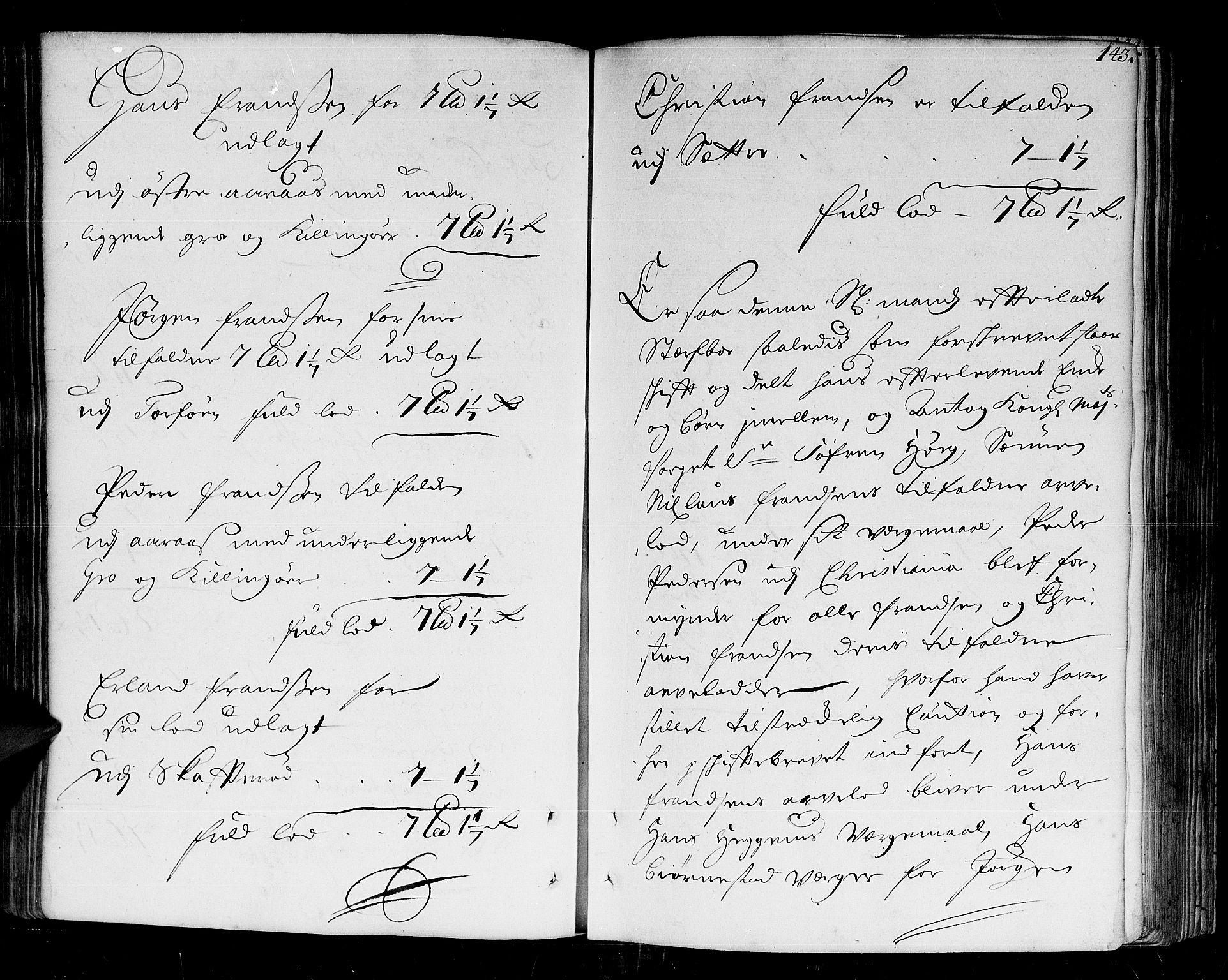 Lier, Røyken og Hurum sorenskriveri, AV/SAKO-A-89/H/Hc/L0001: Skifteprotokoll, 1701-1708, p. 142b-143a