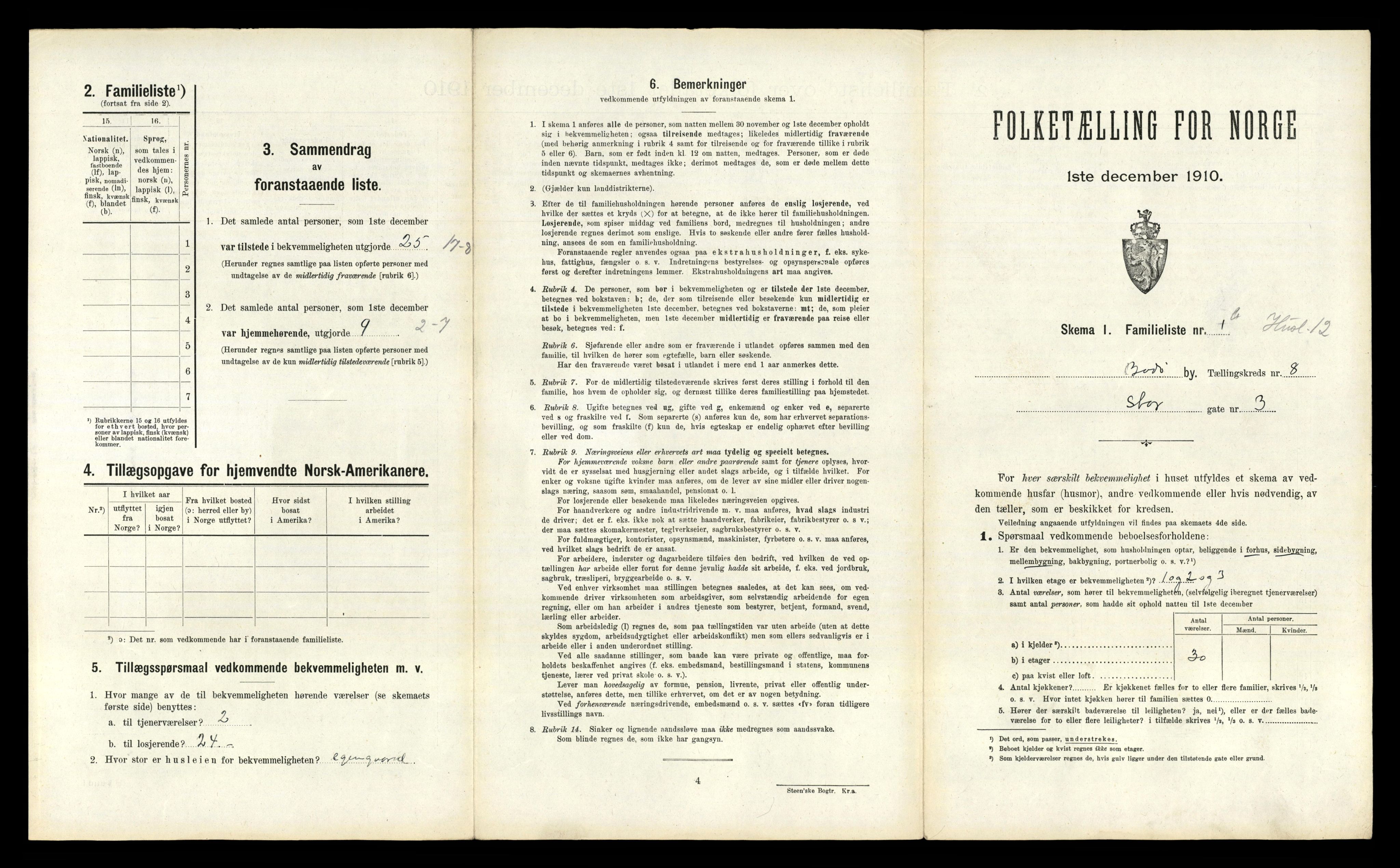 RA, 1910 census for Bodø, 1910, p. 2207