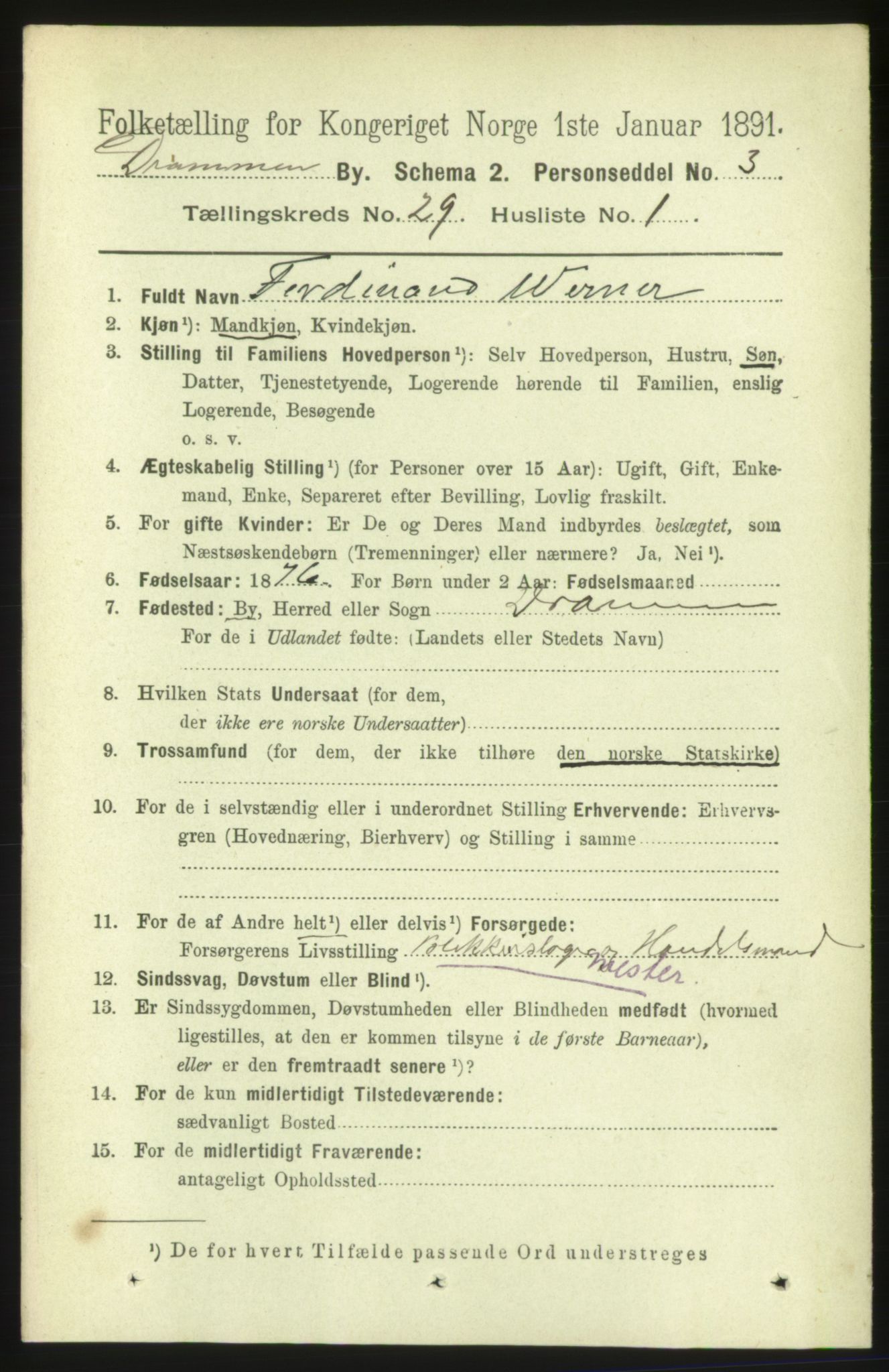 RA, 1891 census for 0602 Drammen, 1891, p. 17397