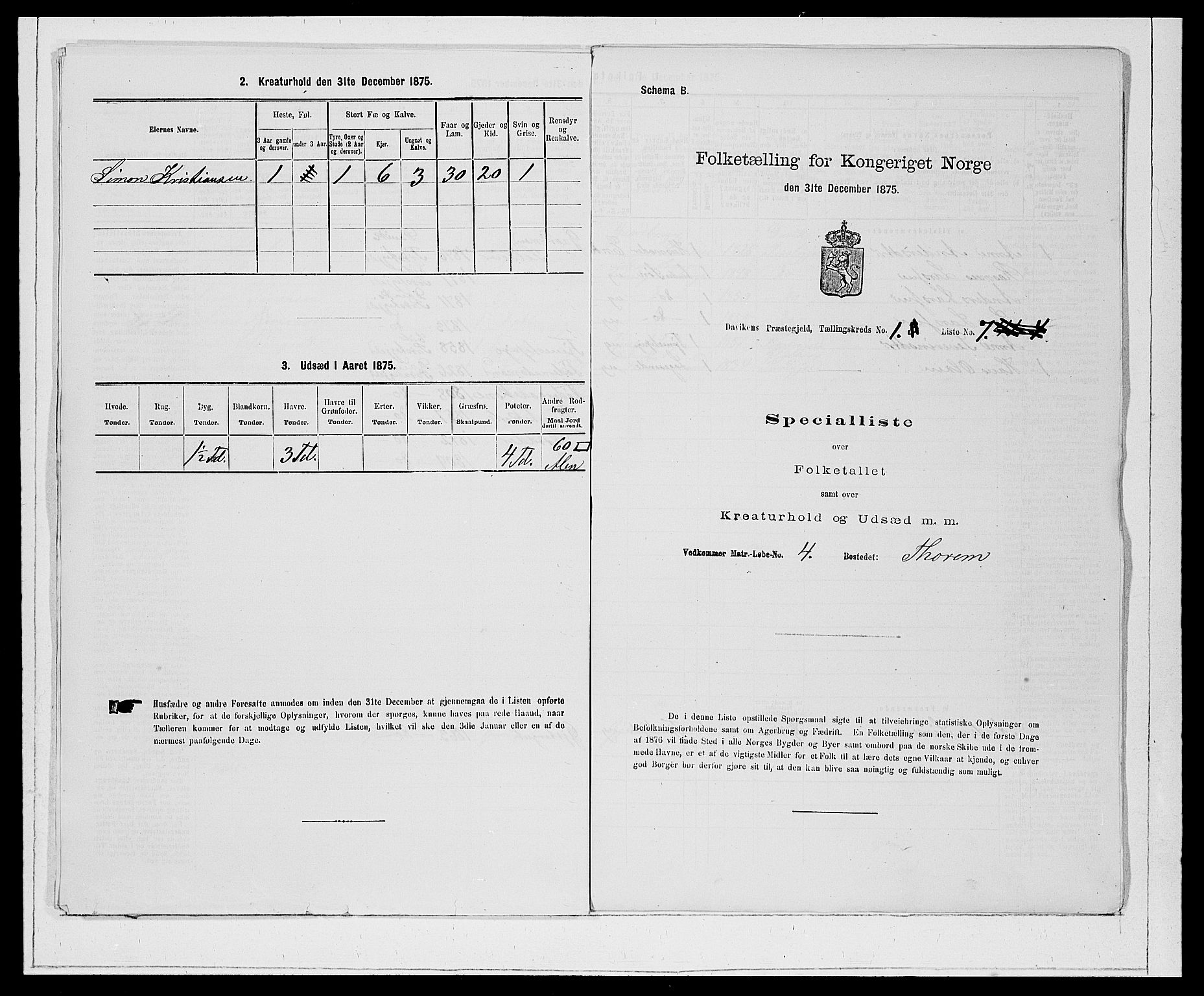 SAB, 1875 Census for 1442P Davik, 1875, p. 37