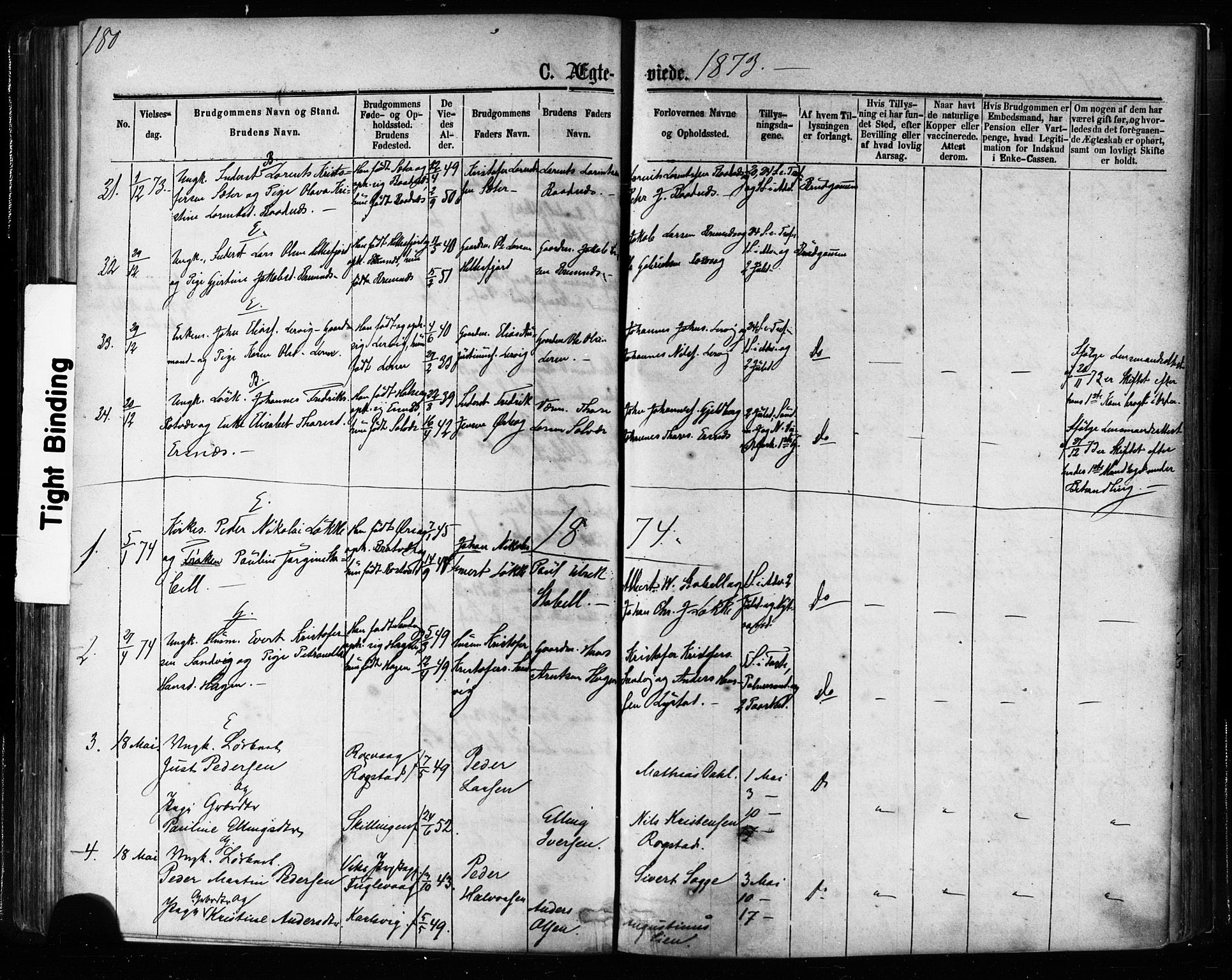 Ministerialprotokoller, klokkerbøker og fødselsregistre - Møre og Romsdal, AV/SAT-A-1454/581/L0938: Parish register (official) no. 581A06, 1873-1879, p. 180