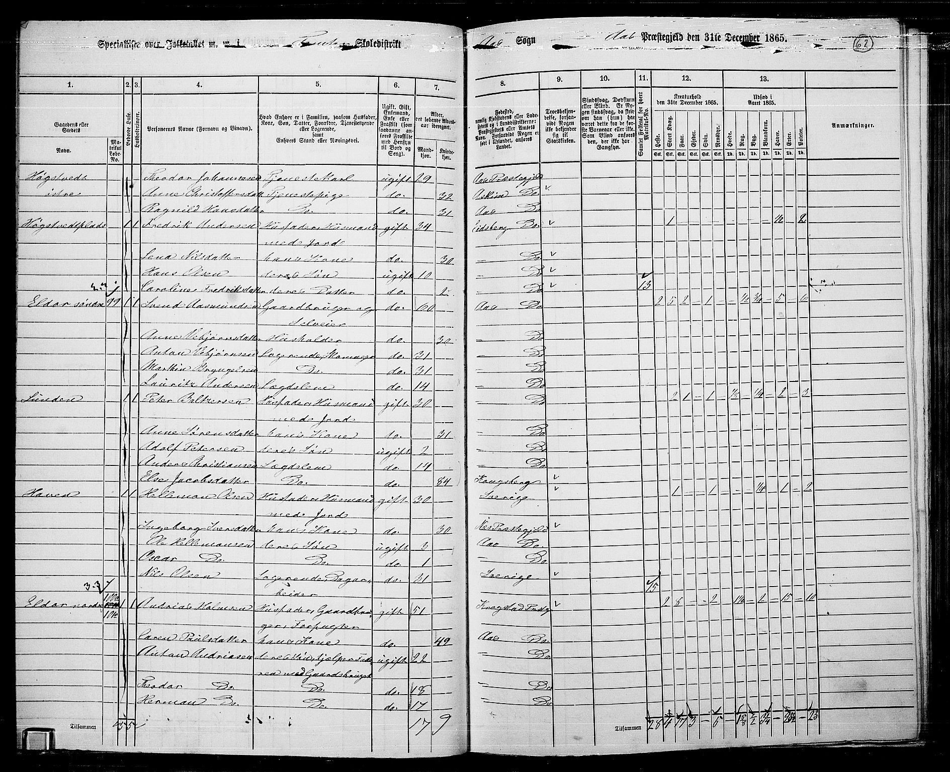 RA, 1865 census for Ås, 1865, p. 55