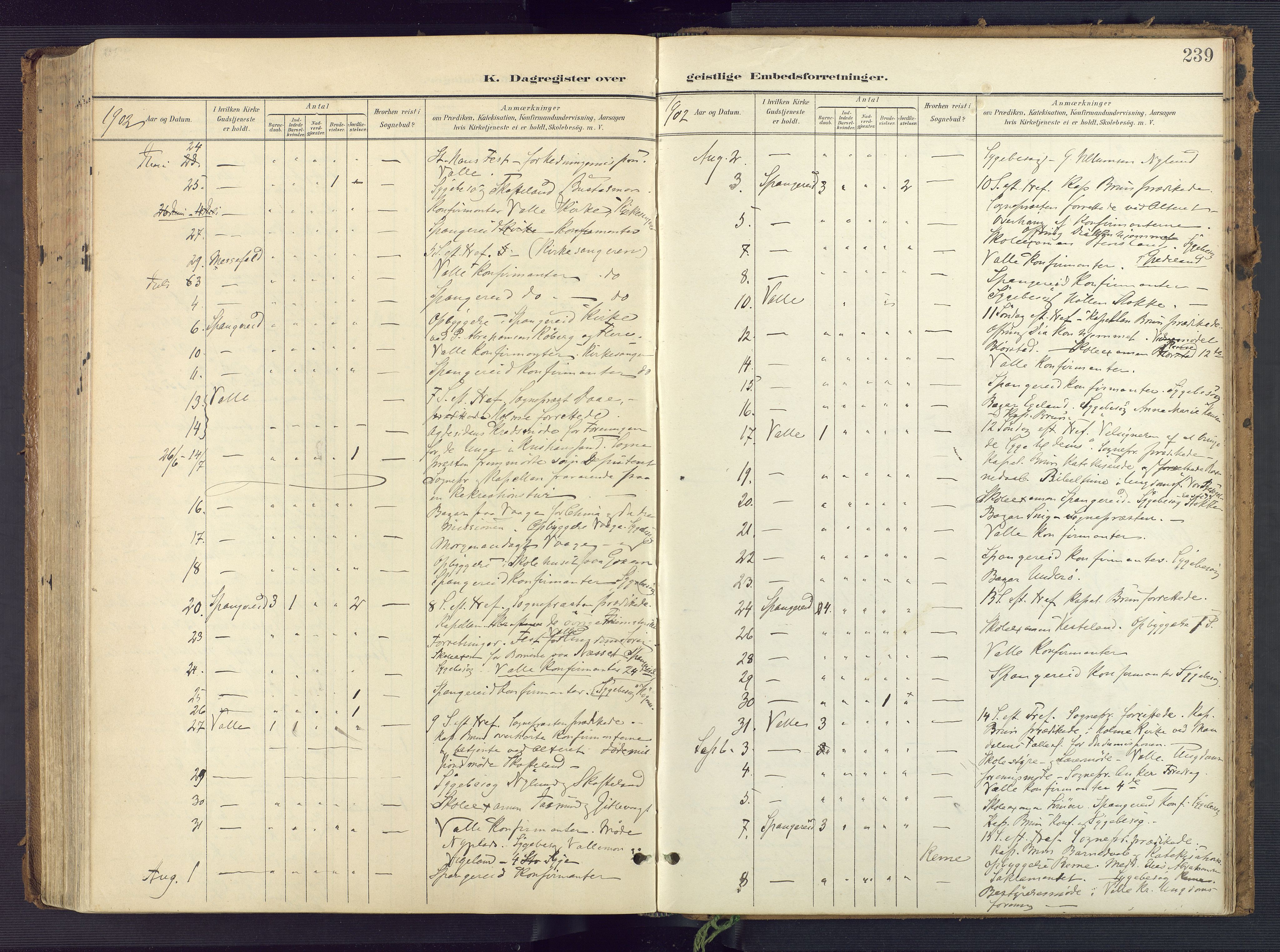 Sør-Audnedal sokneprestkontor, SAK/1111-0039/F/Fa/Faa/L0005: Parish register (official) no. A 5, 1900-1923, p. 239