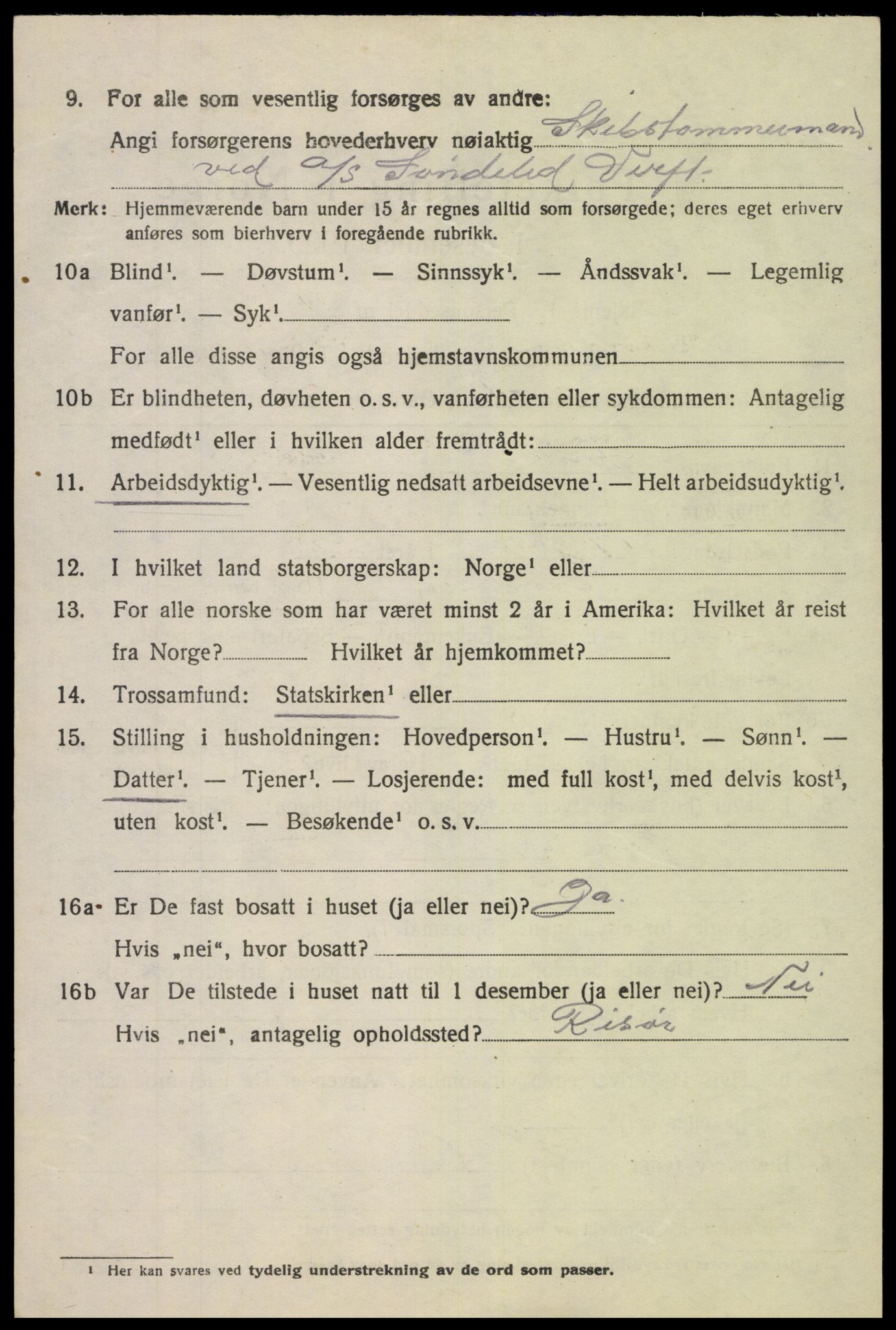 SAK, 1920 census for Søndeled, 1920, p. 7320