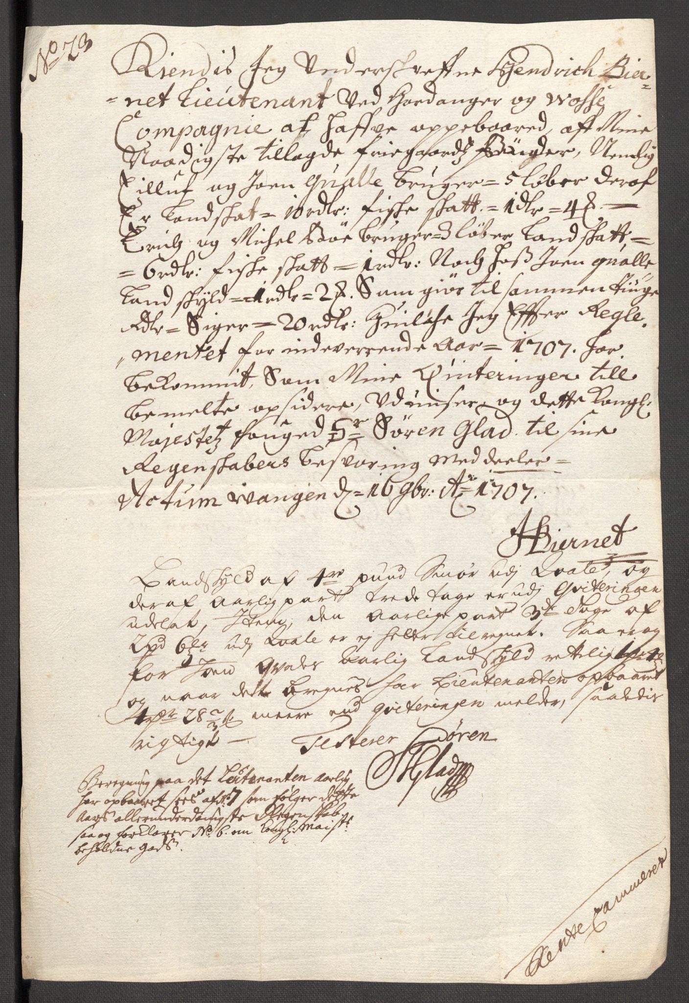 Rentekammeret inntil 1814, Reviderte regnskaper, Fogderegnskap, RA/EA-4092/R51/L3188: Fogderegnskap Nordhordland og Voss, 1706-1707, p. 145