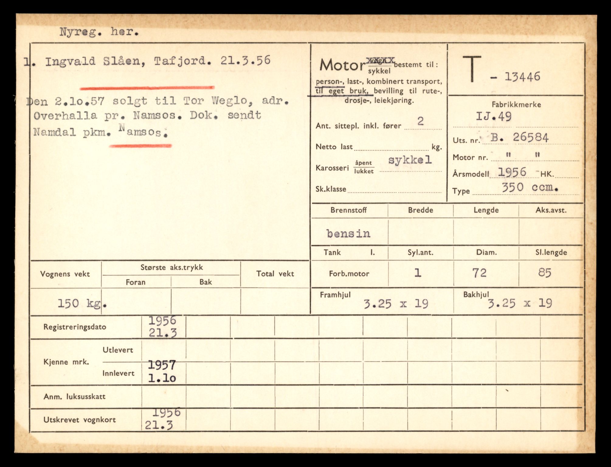 Møre og Romsdal vegkontor - Ålesund trafikkstasjon, AV/SAT-A-4099/F/Fe/L0039: Registreringskort for kjøretøy T 13361 - T 13530, 1927-1998, p. 1479