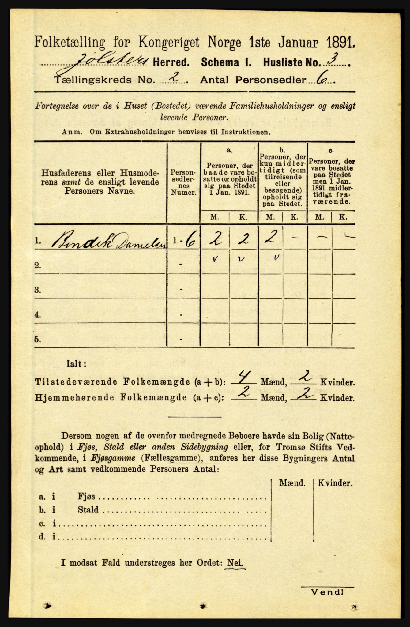 RA, 1891 census for 1431 Jølster, 1891, p. 517