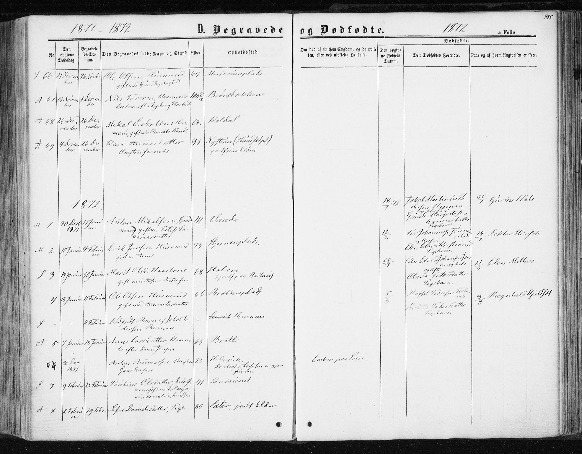 Ministerialprotokoller, klokkerbøker og fødselsregistre - Nord-Trøndelag, AV/SAT-A-1458/741/L0394: Parish register (official) no. 741A08, 1864-1877, p. 335