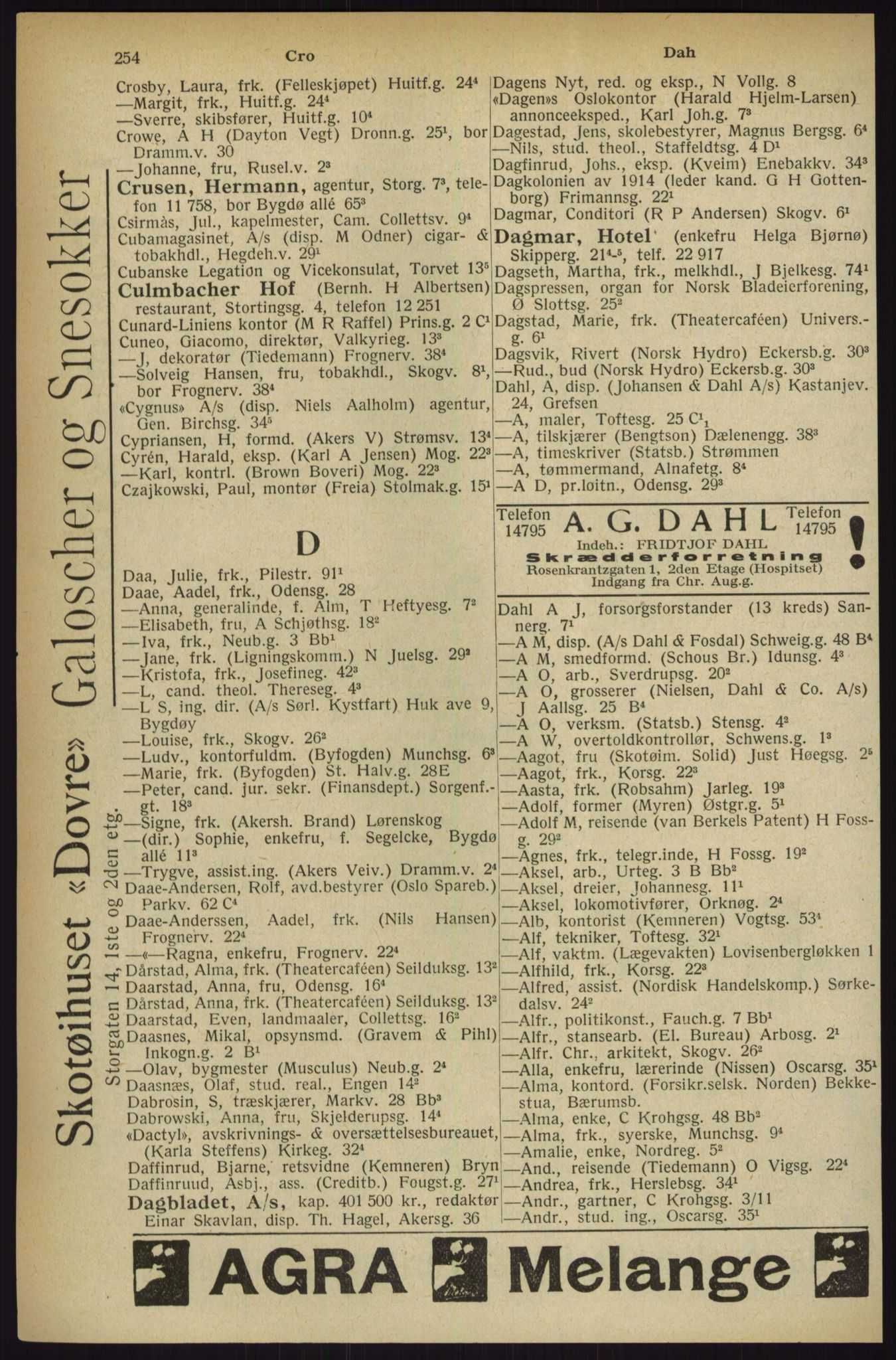 Kristiania/Oslo adressebok, PUBL/-, 1927, p. 254
