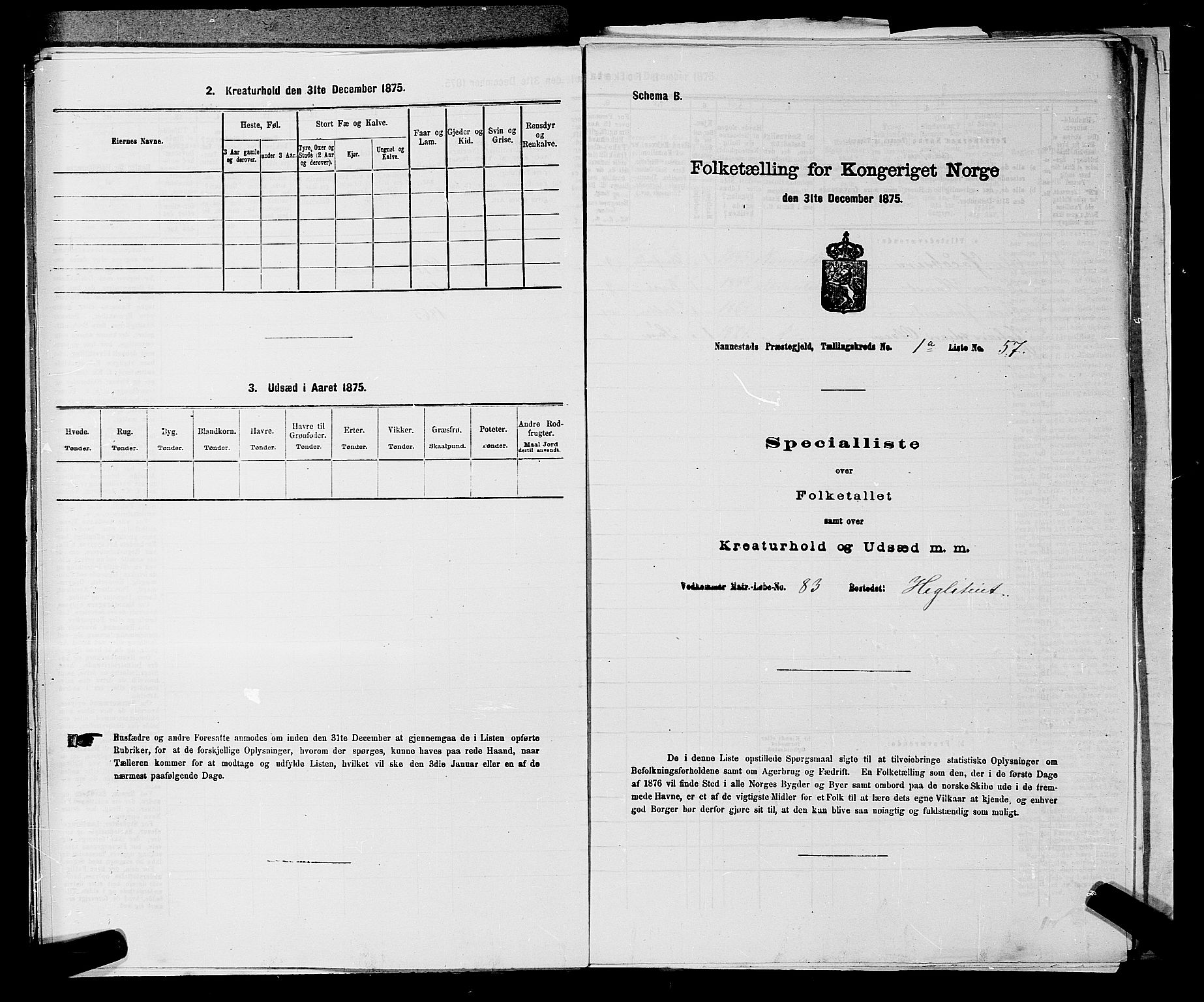 RA, 1875 census for 0238P Nannestad, 1875, p. 162