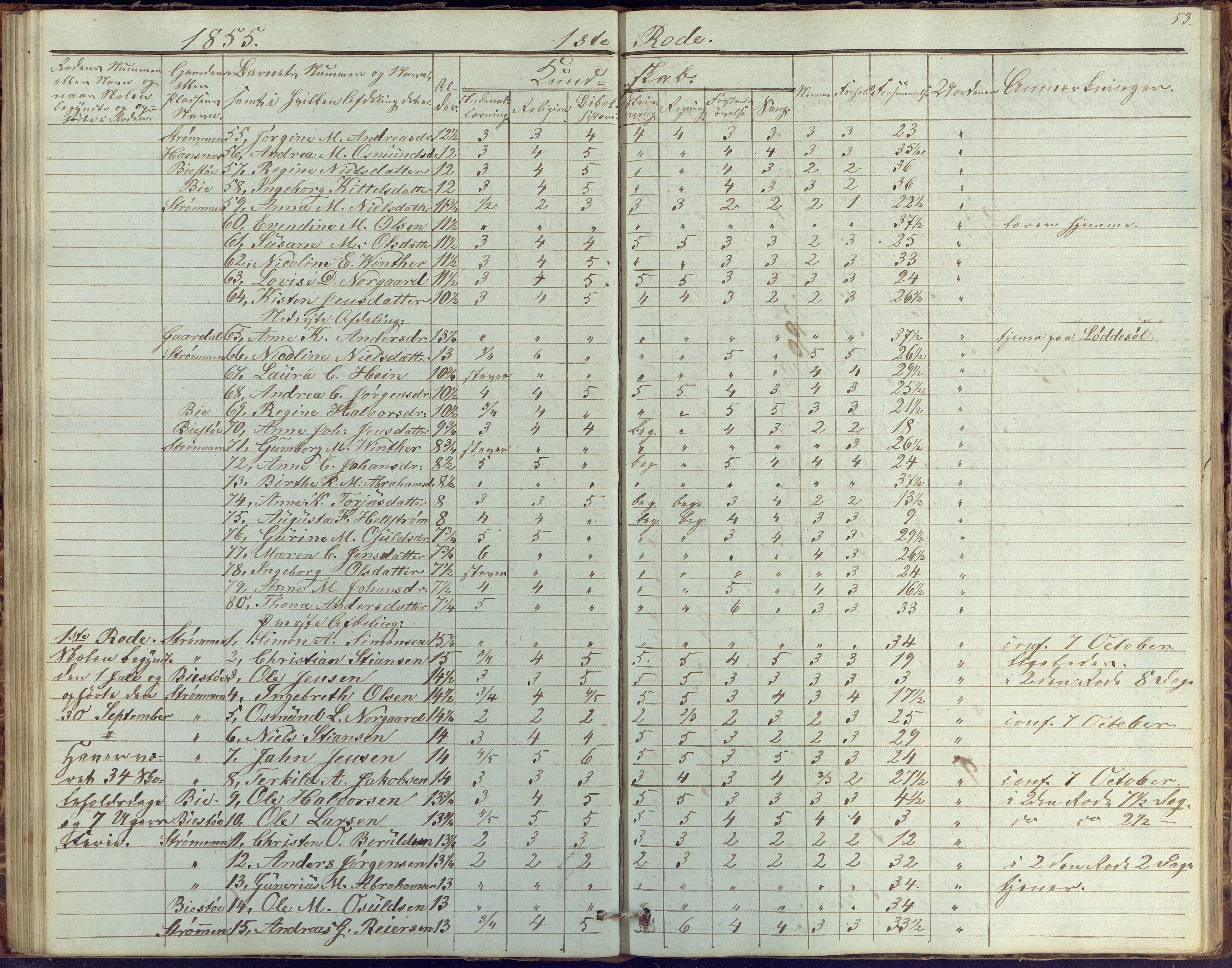 Øyestad kommune frem til 1979, AAKS/KA0920-PK/06/06G/L0001: Skolejournal, 1847-1861, p. 53