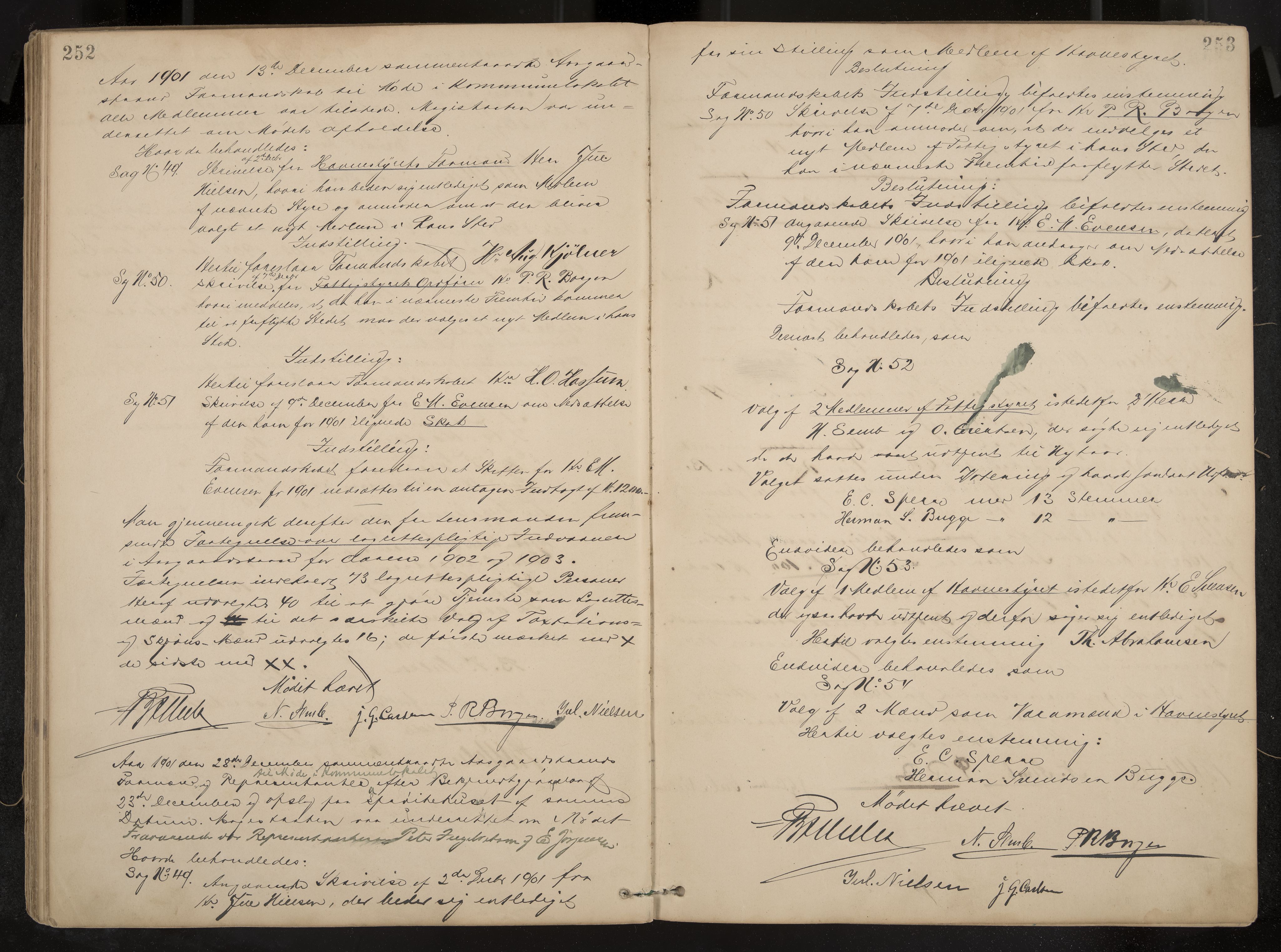 Åsgårdstrand formannskap og sentraladministrasjon, IKAK/0704021/A/L0003: Møtebok med register, 1890-1908, p. 252-253