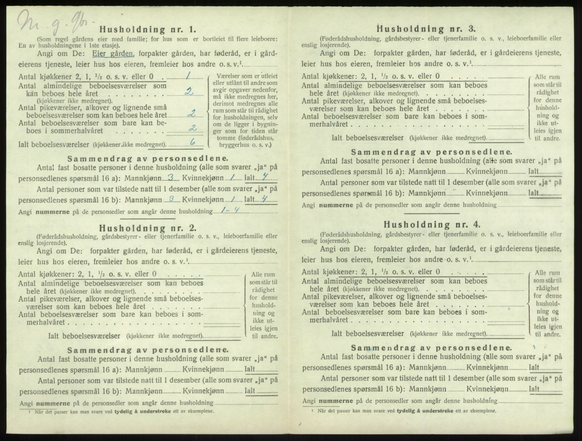 SAB, 1920 census for Vik, 1920, p. 1180