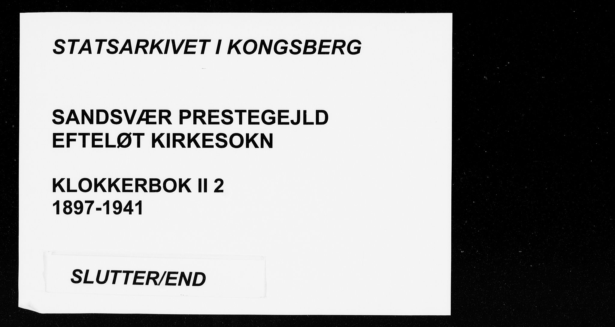 Sandsvær kirkebøker, SAKO/A-244/G/Gb/L0002: Parish register (copy) no. II 2, 1897-1941