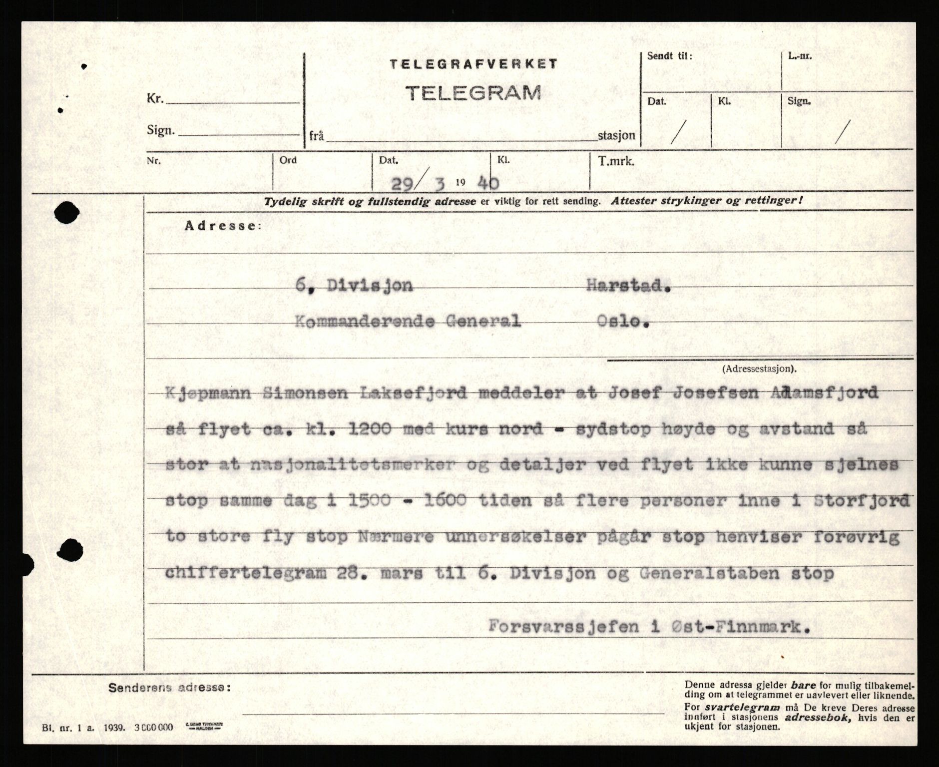 Forsvaret, Forsvarets krigshistoriske avdeling, AV/RA-RAFA-2017/Y/Yb/L0151: II-C-11-645  -  6. Divisjon: avsnittsjefen i Øst-Finnmark, 1940, p. 827