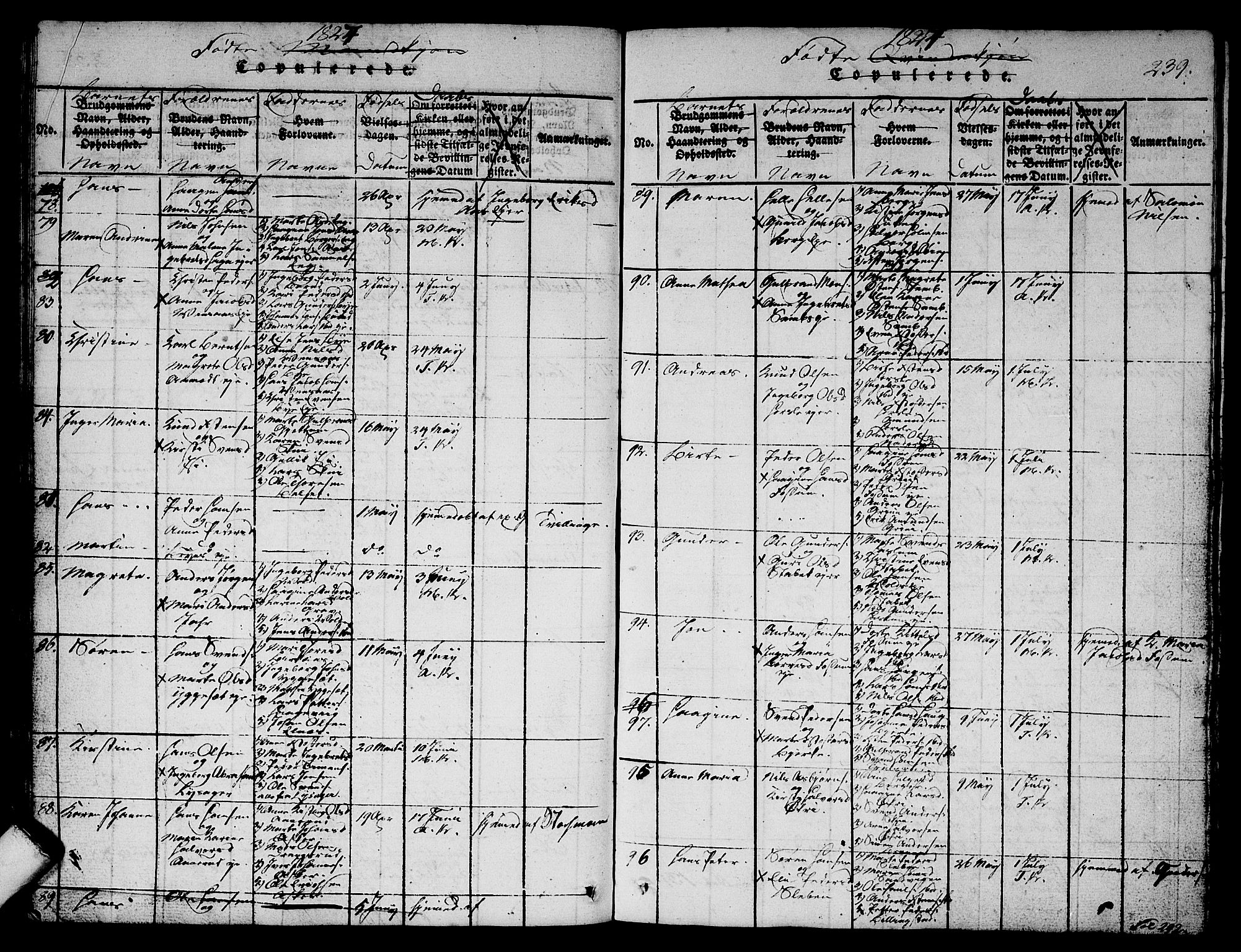 Asker prestekontor Kirkebøker, AV/SAO-A-10256a/G/Ga/L0001: Parish register (copy) no. I 1, 1814-1830, p. 239