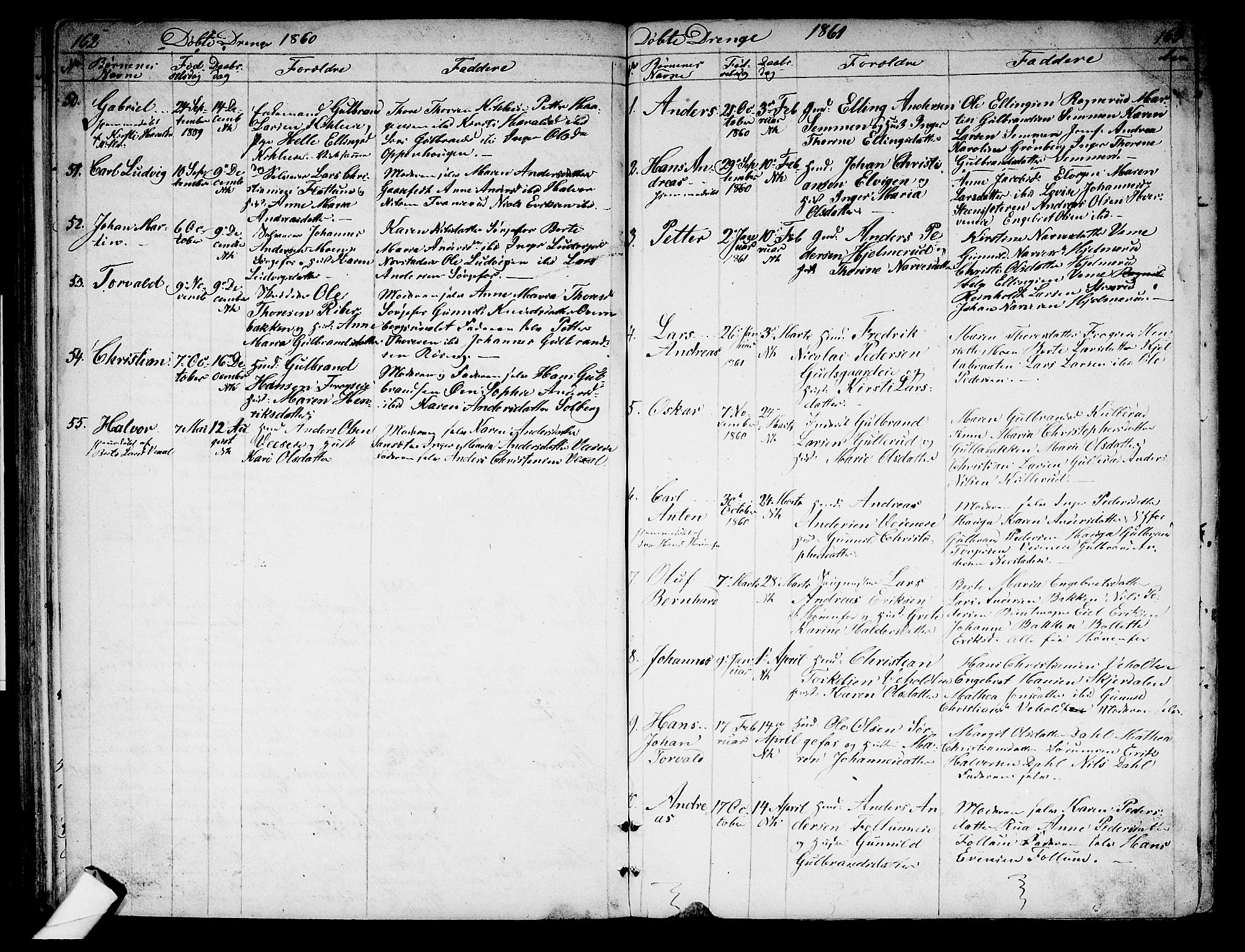 Norderhov kirkebøker, AV/SAKO-A-237/G/Ga/L0005: Parish register (copy) no. I 5, 1849-1863, p. 162-163